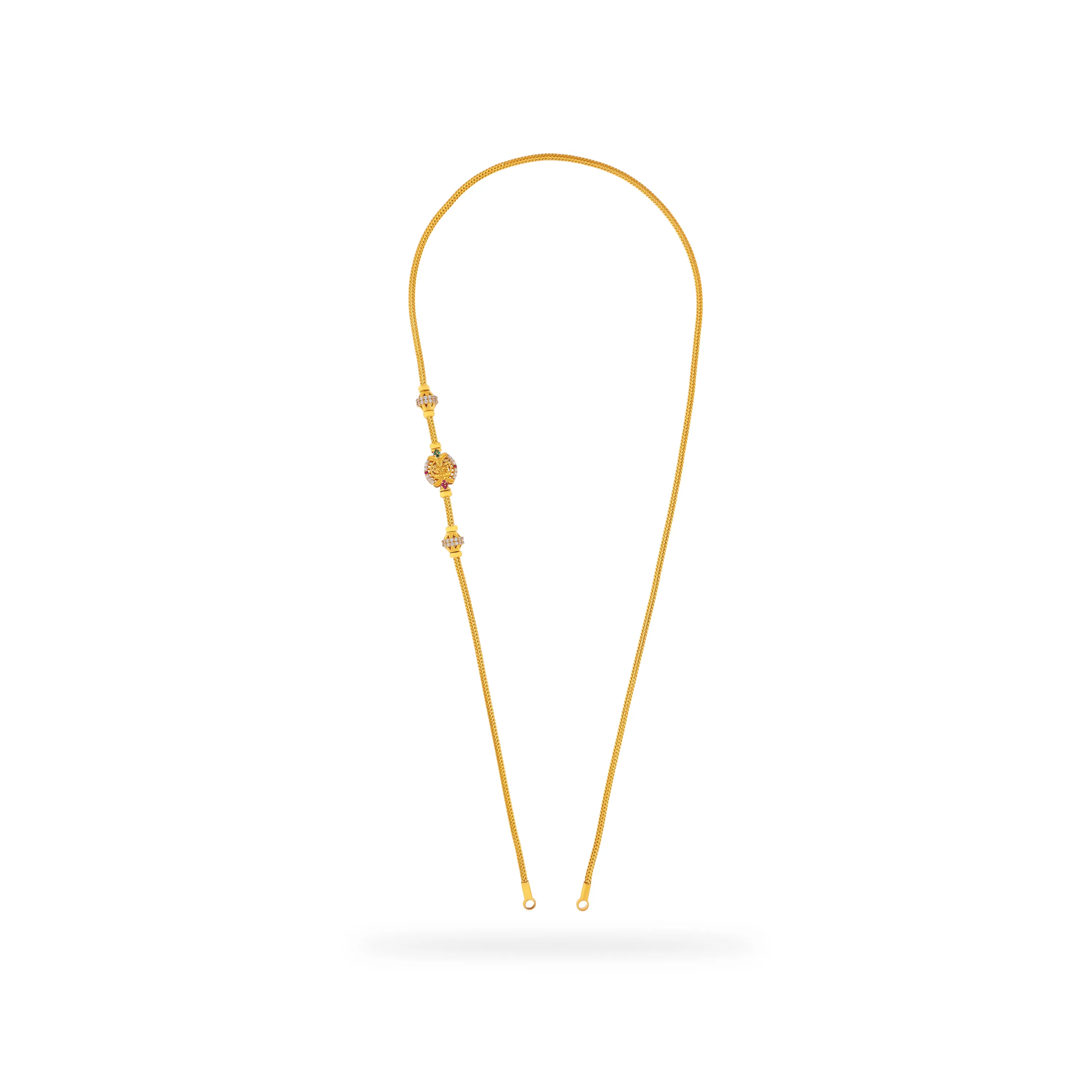 Studded & Detailed 22KT Gold Mope Chain For Women