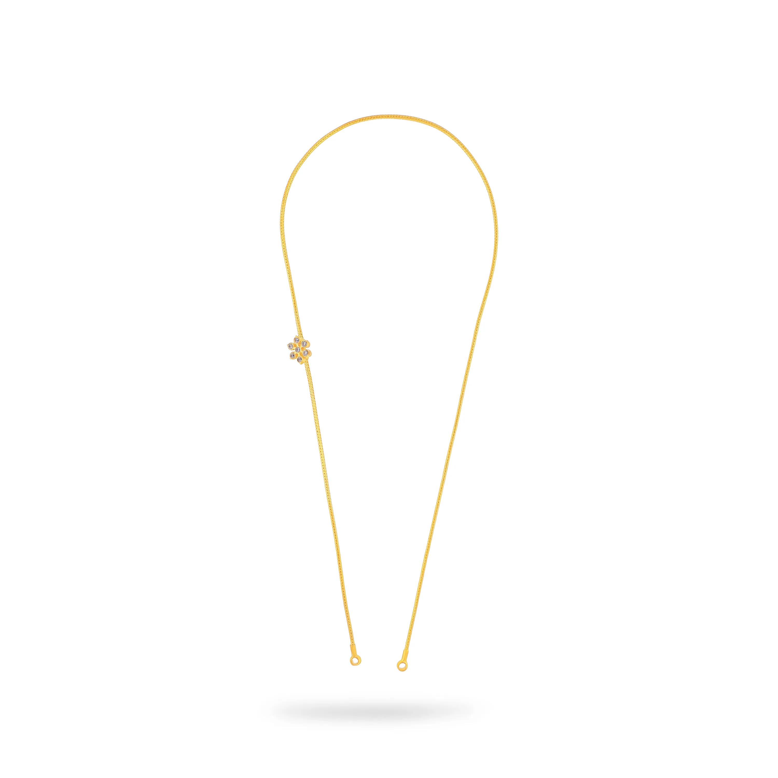 Studded & Detailed 22KT Gold Mope Chain For Women