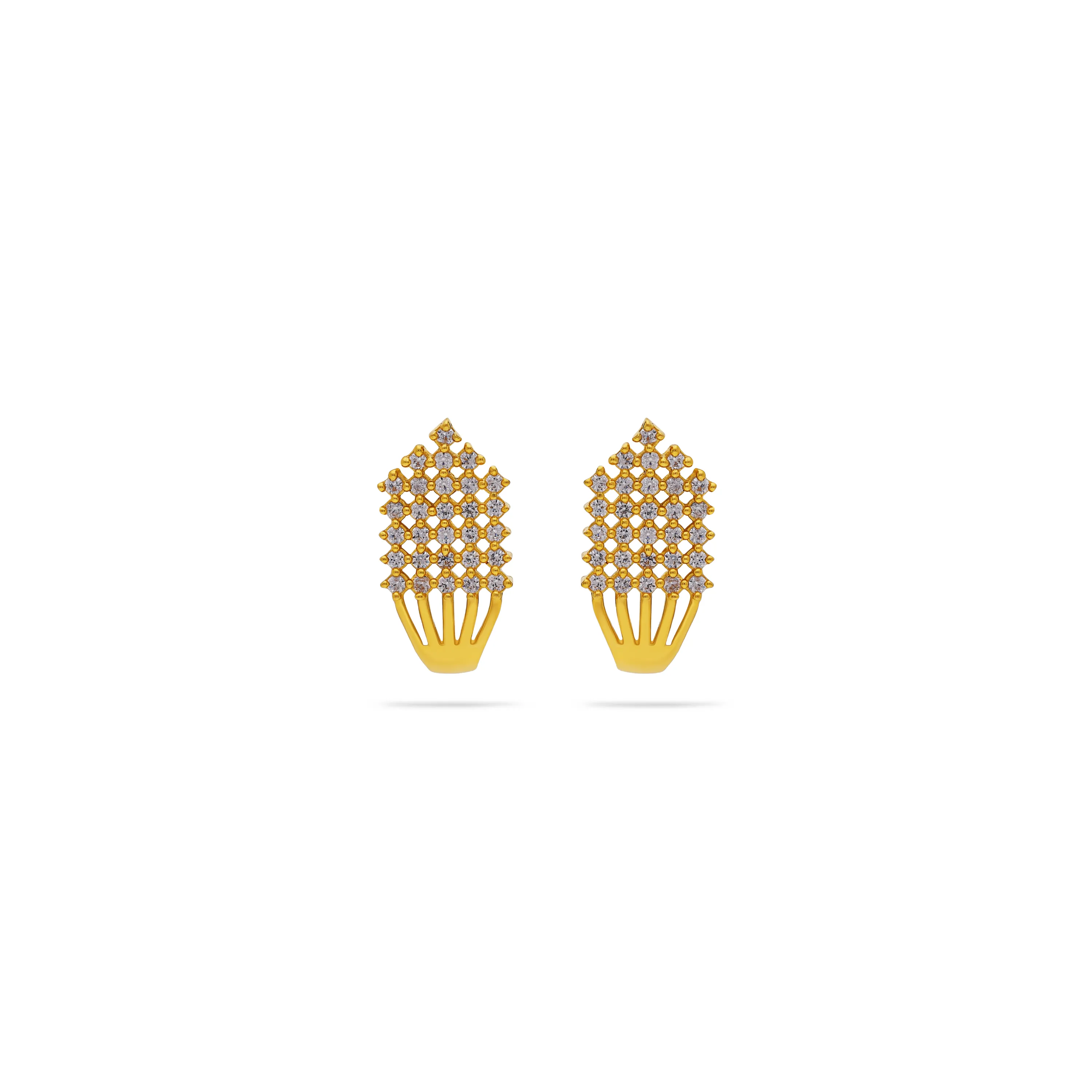 Specially Crafted & Studded 22KT Gold Stud Earrings For Women