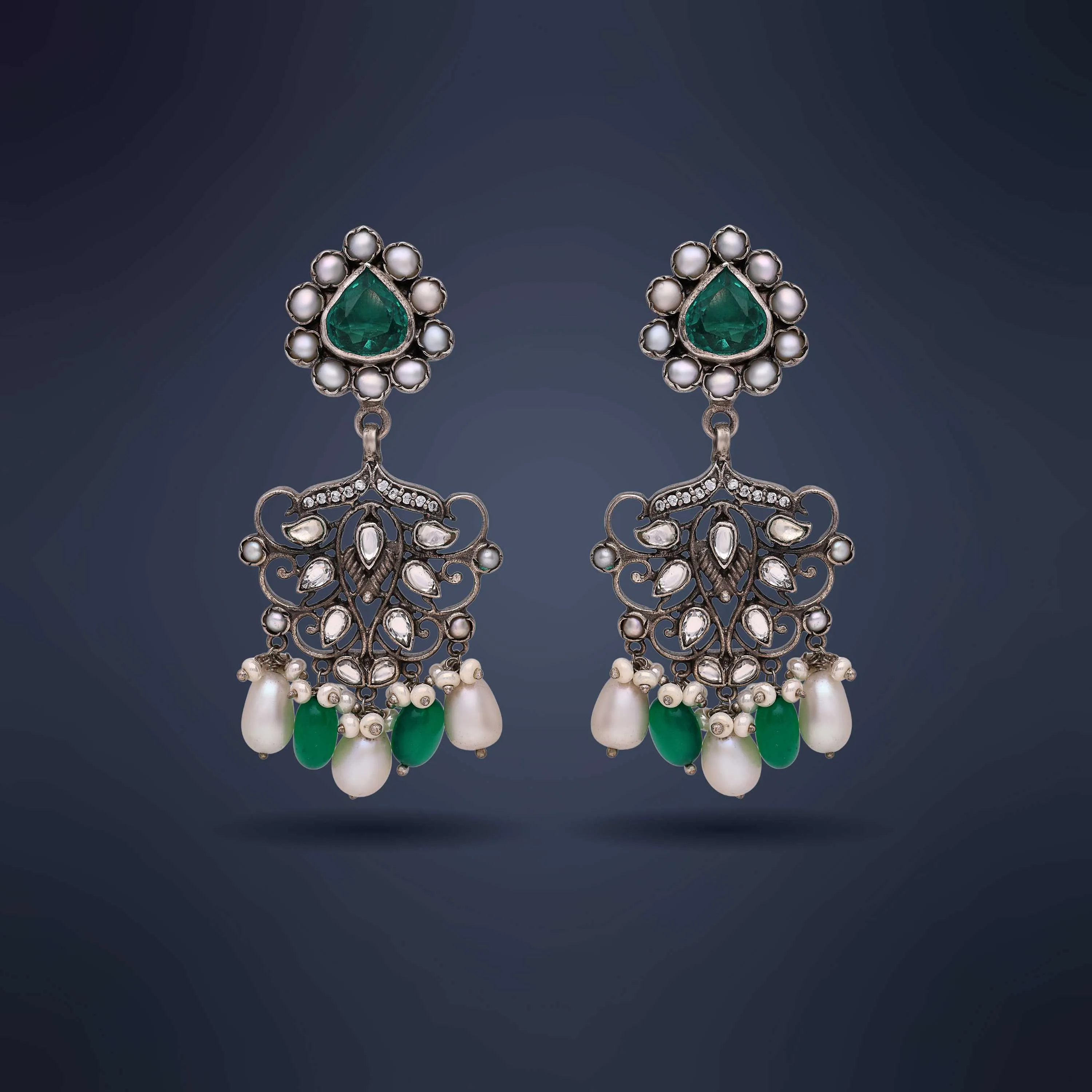 Antique Finished And Detailed Silver Studs