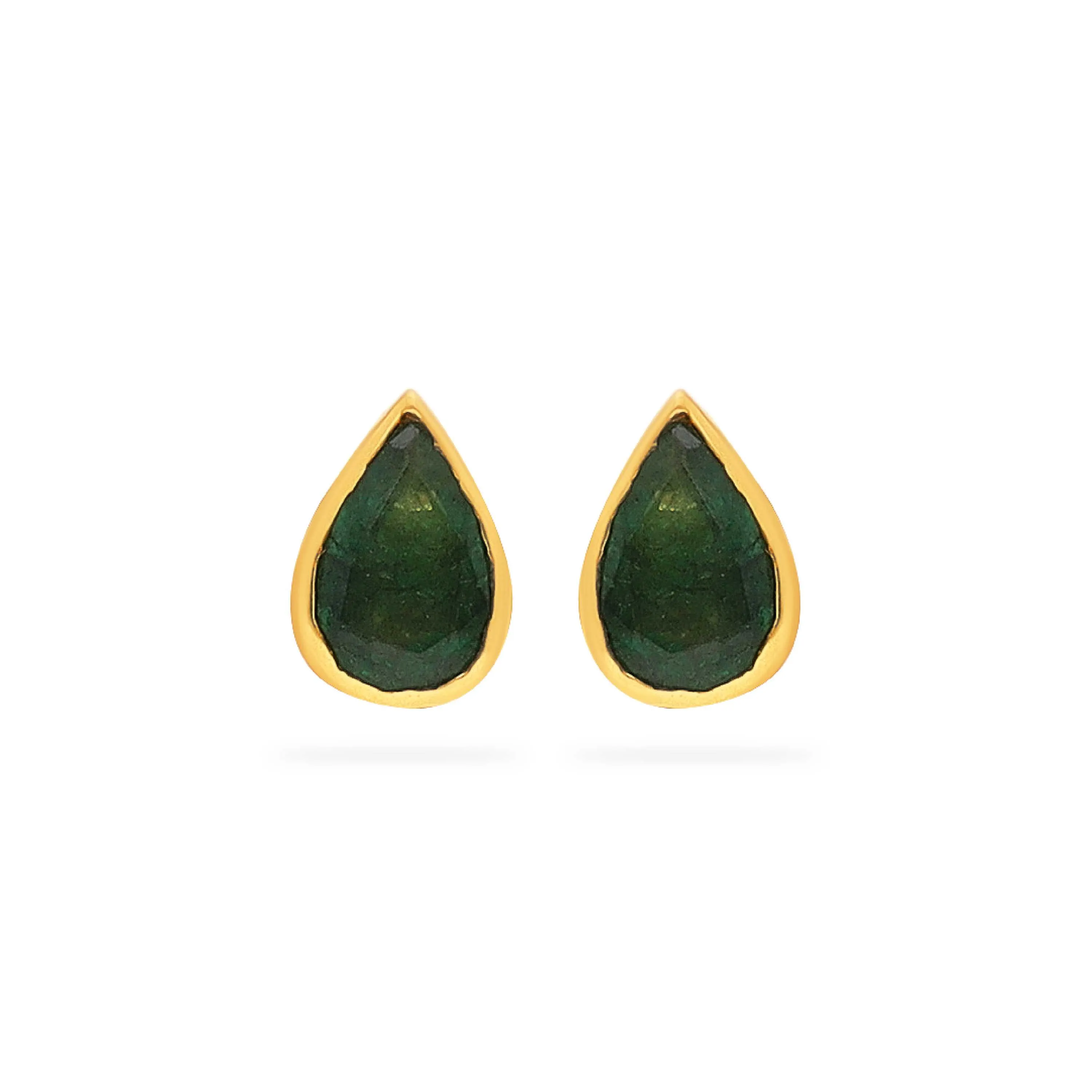 Charmingly Detailed And Studded 22KT Gold Studs
