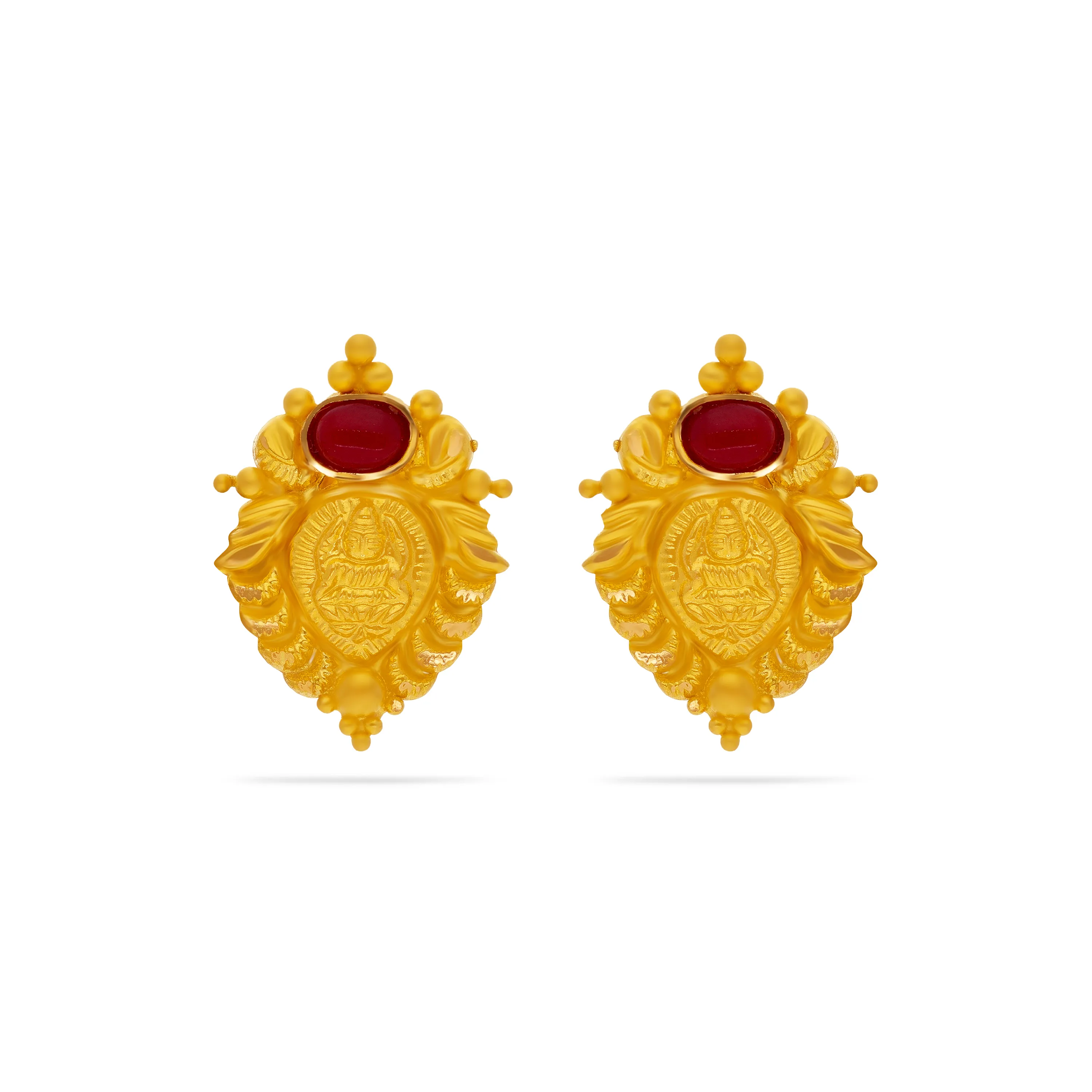 Studded And Detailed 22KT Gold Studs For Women