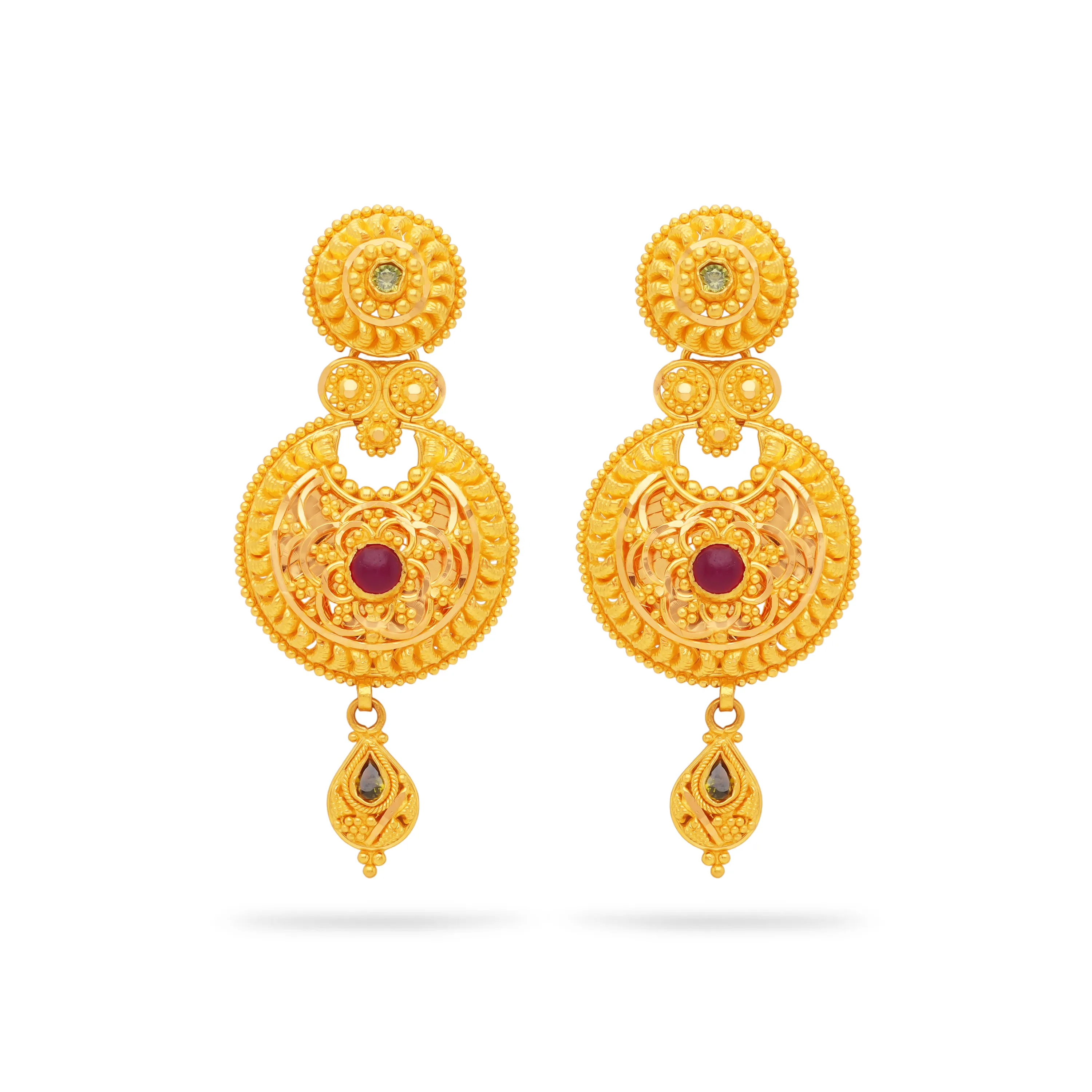 Classic Finely Detailed 22KT Gold Studs