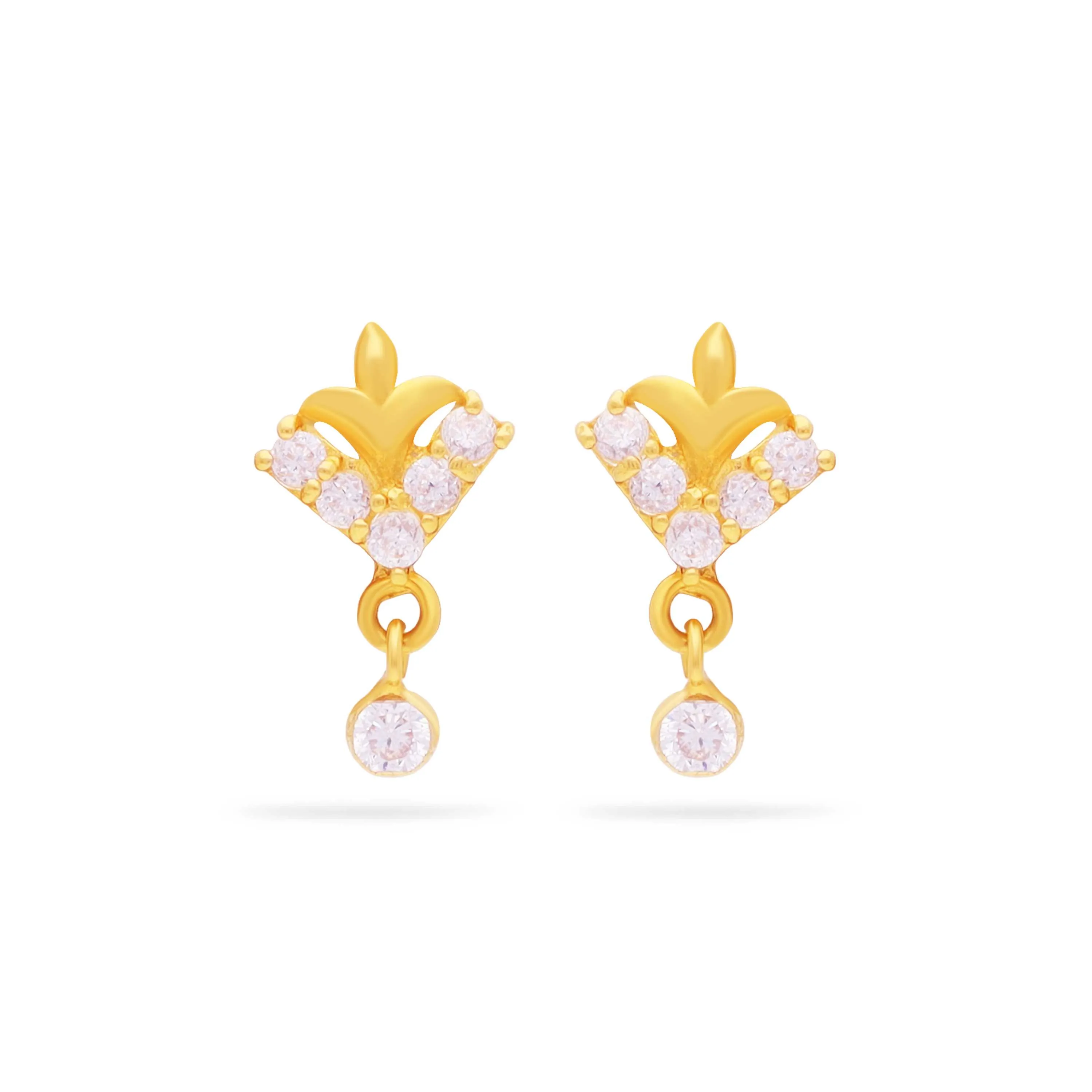 Premium Gorgeously Detailed And Studded 22KT Gold Studs