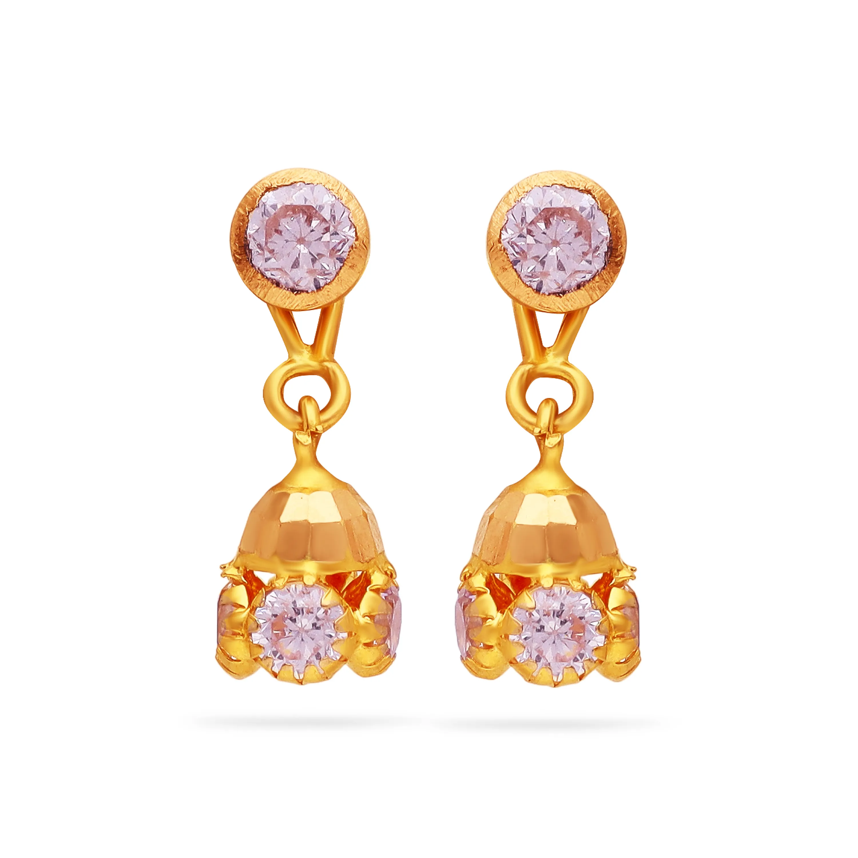 Studded And Detailed 22KT Gold Drops For Women