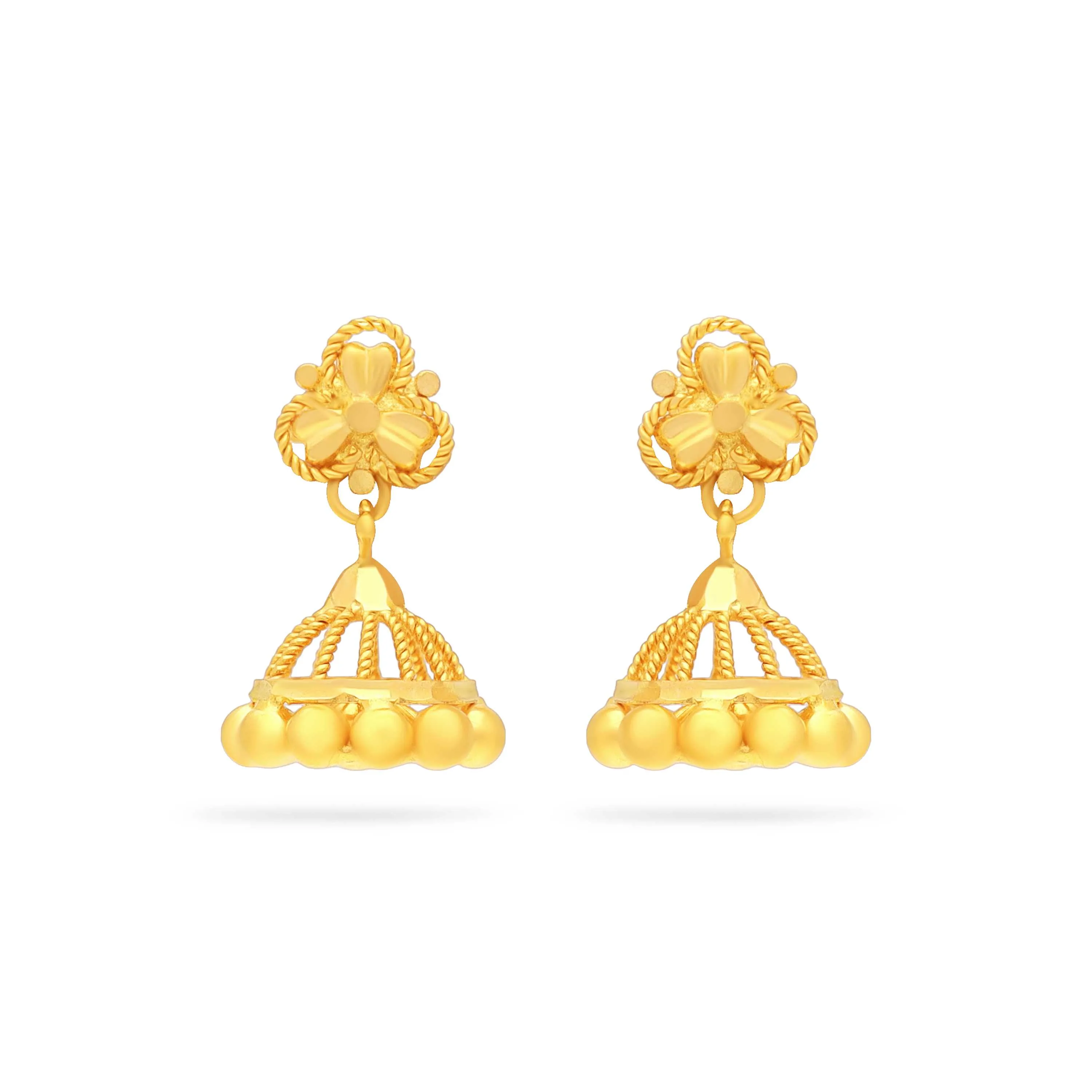 Gorgeously Detailed And Crafted 22KT Gold Drops For Women
