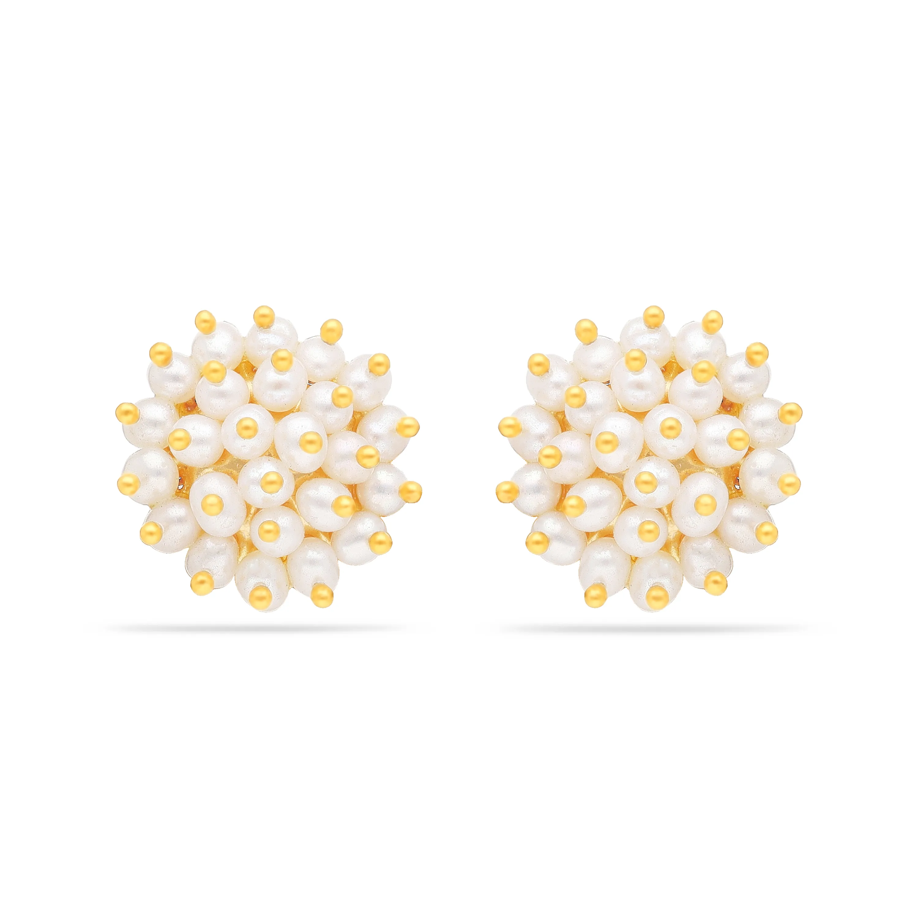 Studded And Detailed 22KT Gold Studs For Women