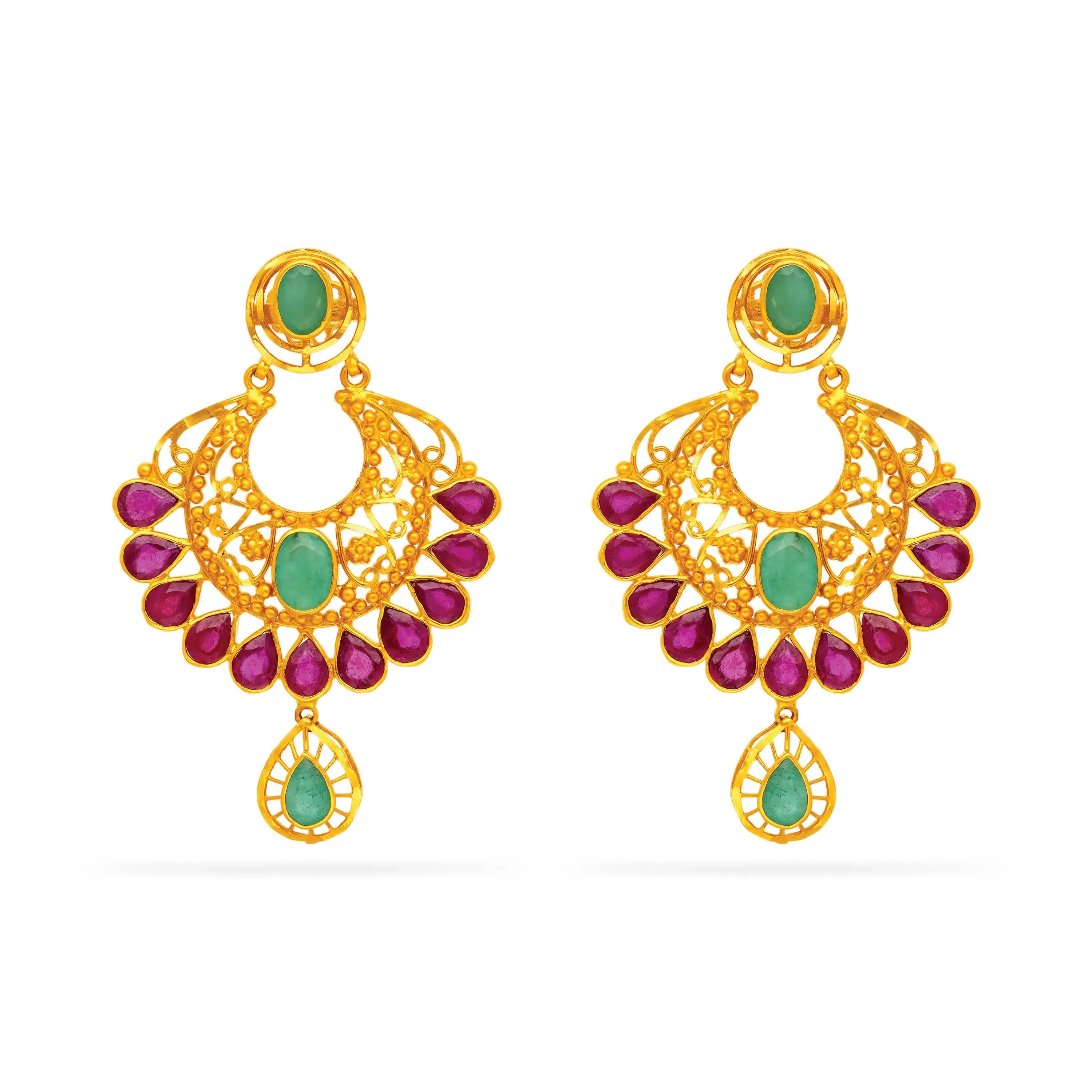 Bhima Jewellers Earrings With Price One Of Its Ruby And Emerald