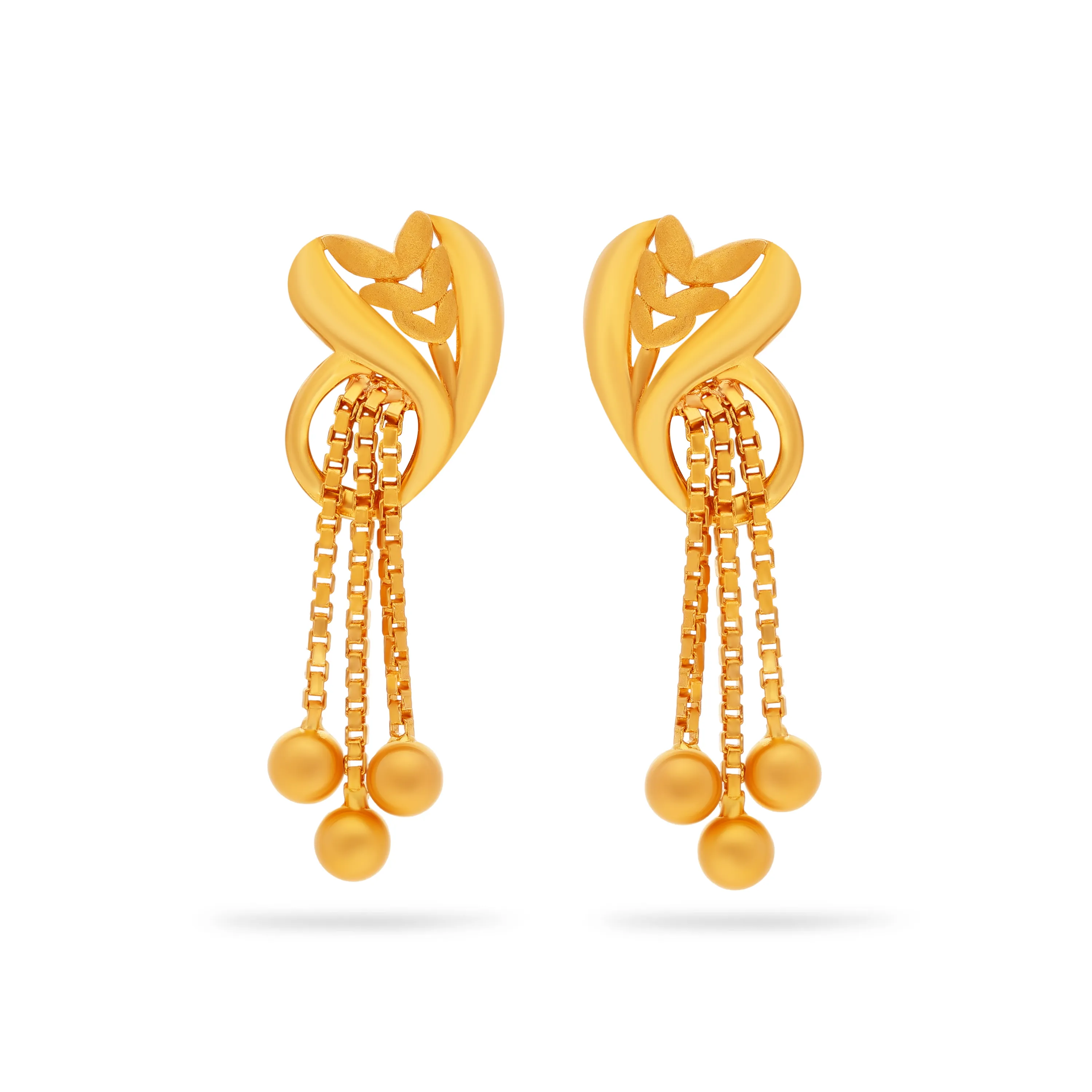Classic Finely Detailed And Crafted 22KT Gold Drops For Women