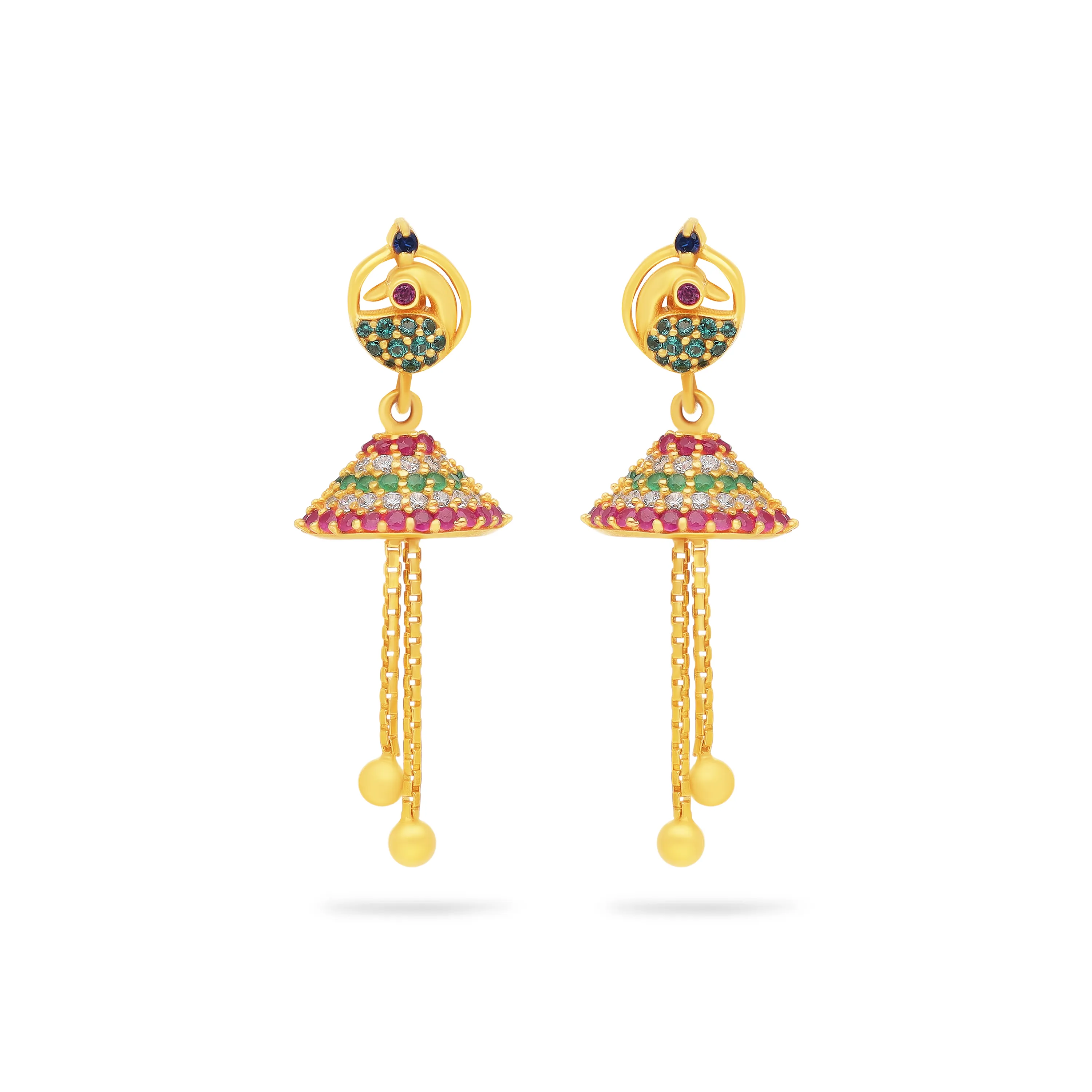 Studded And Detailed 22KT Gold Drops For Women