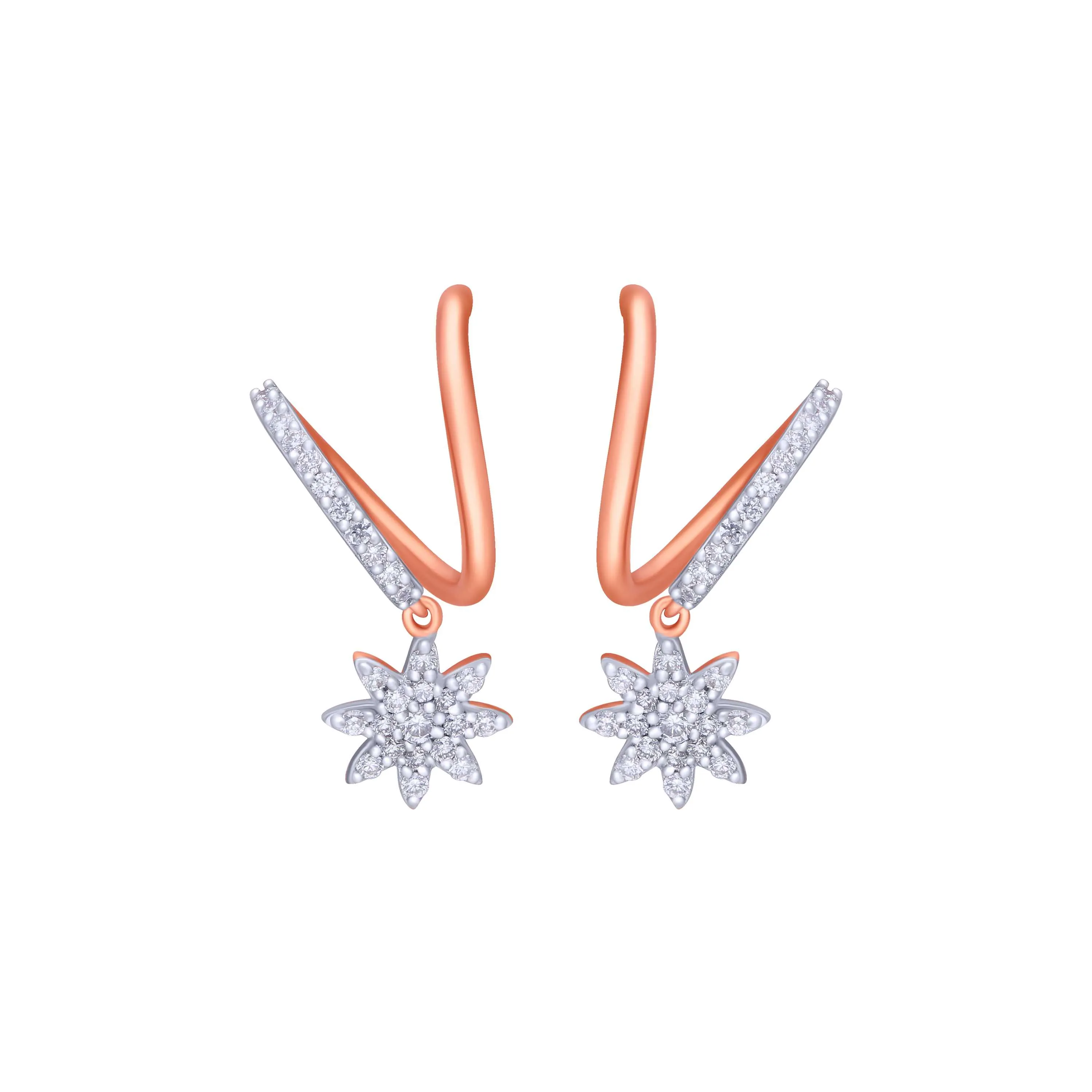 Fancy Contemporary Design 18KT Diamond Studs