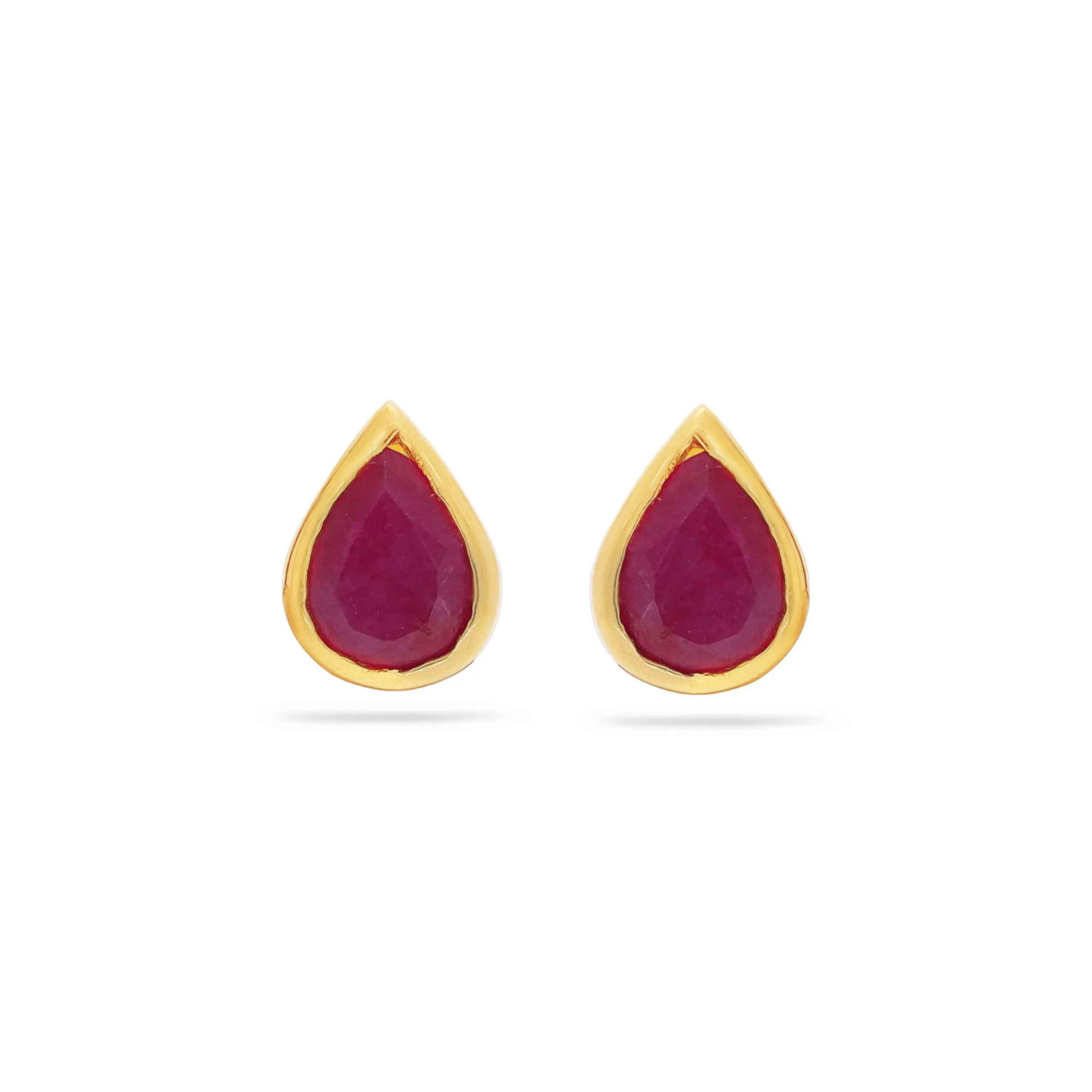Studded And Detailed 22KT Gold Studs For Women