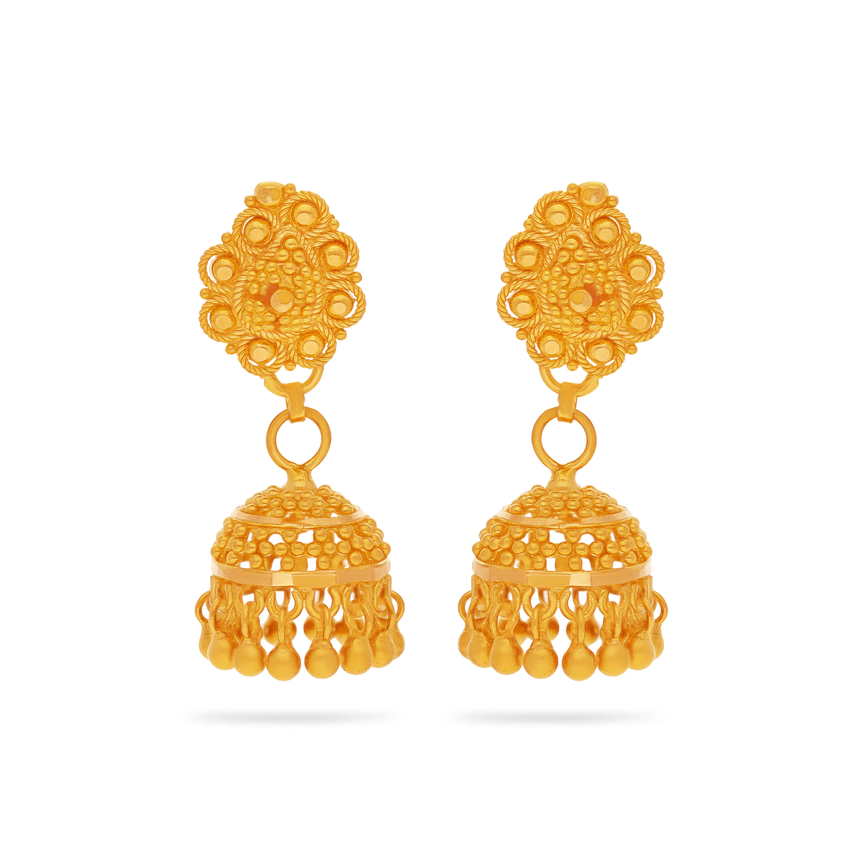 Classic Finely Detailed And Crafted 22KT Gold Drops For Women