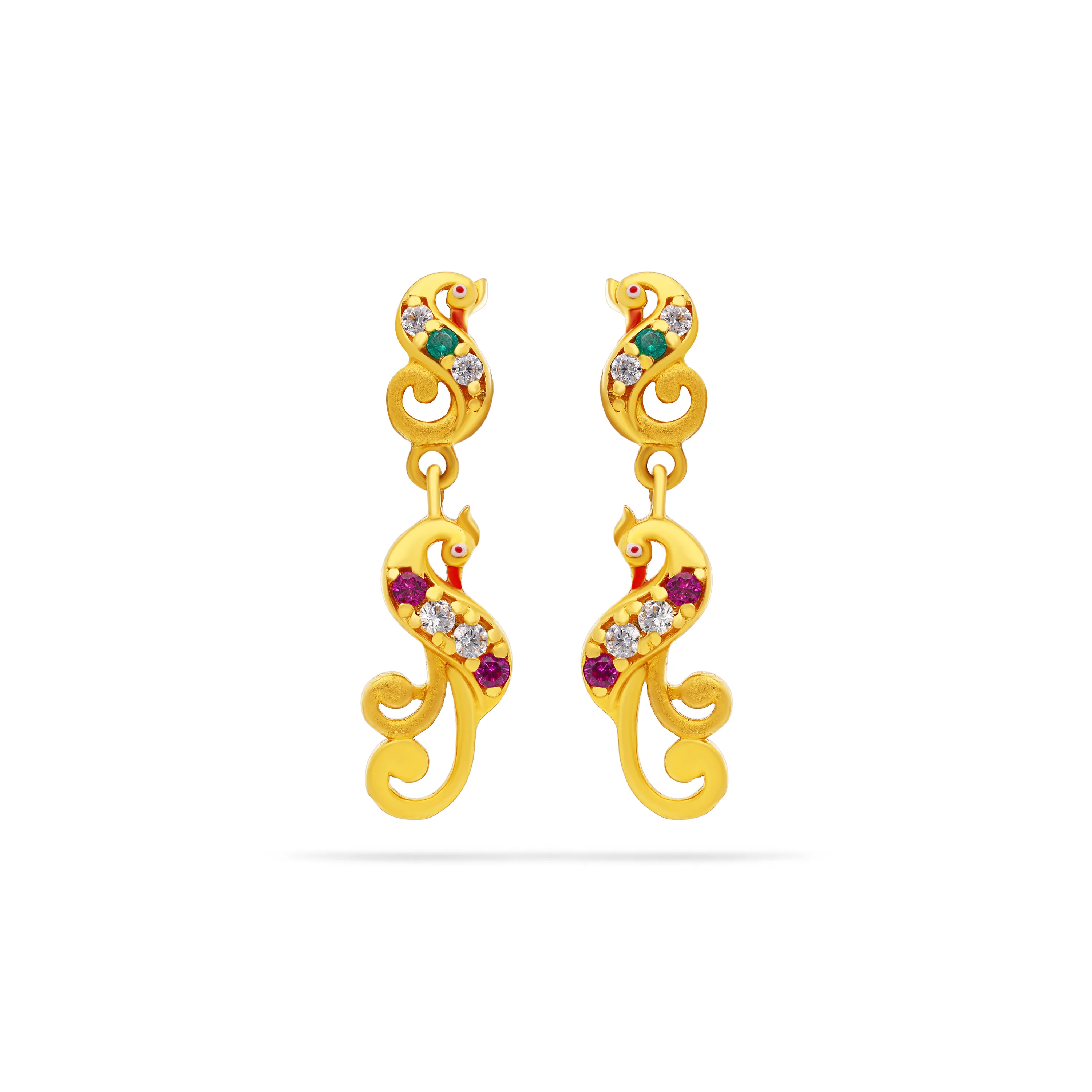 Studded And Detailed 22KT Gold Drops For Women