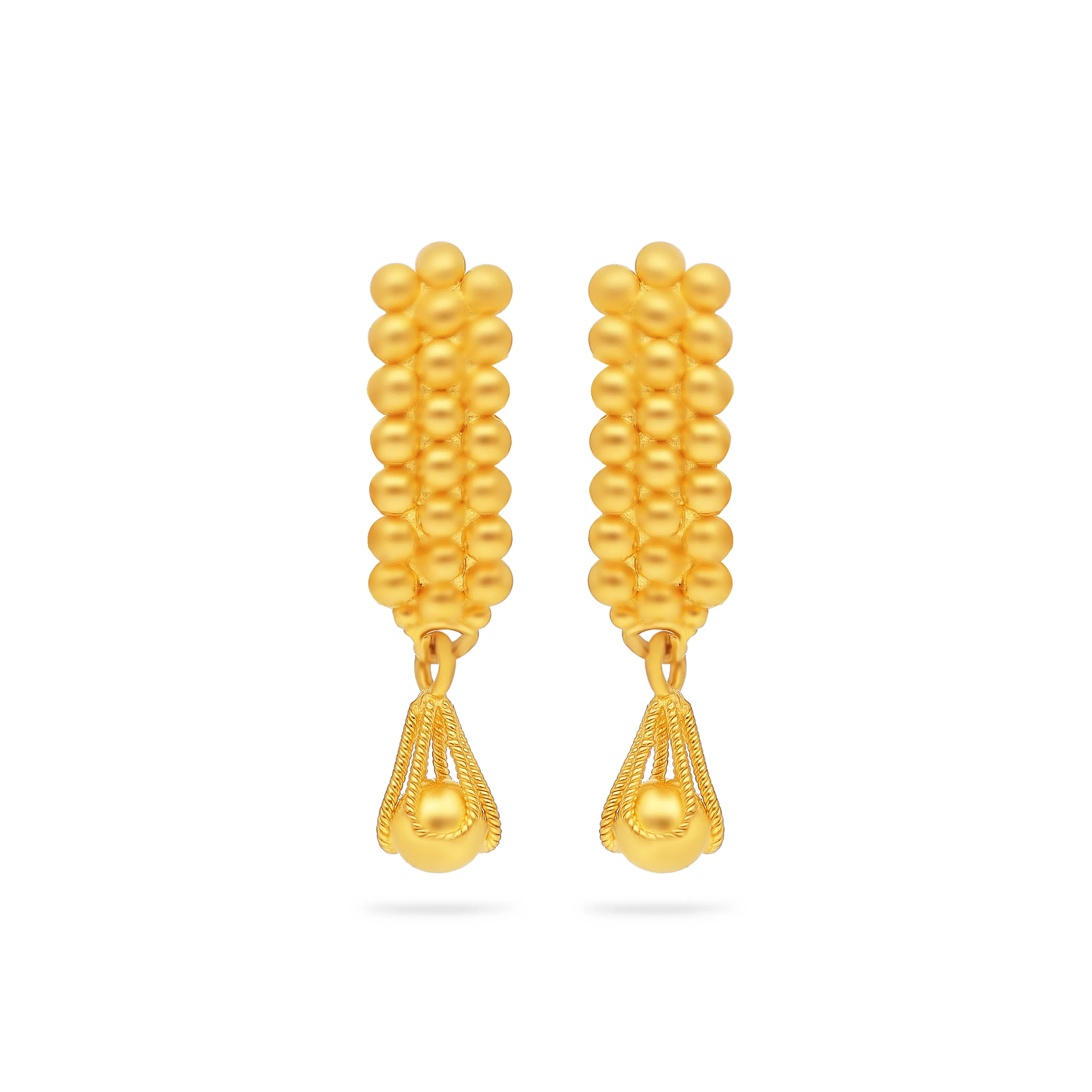 Classic Finely Detailed 22KT Gold Studs For Women