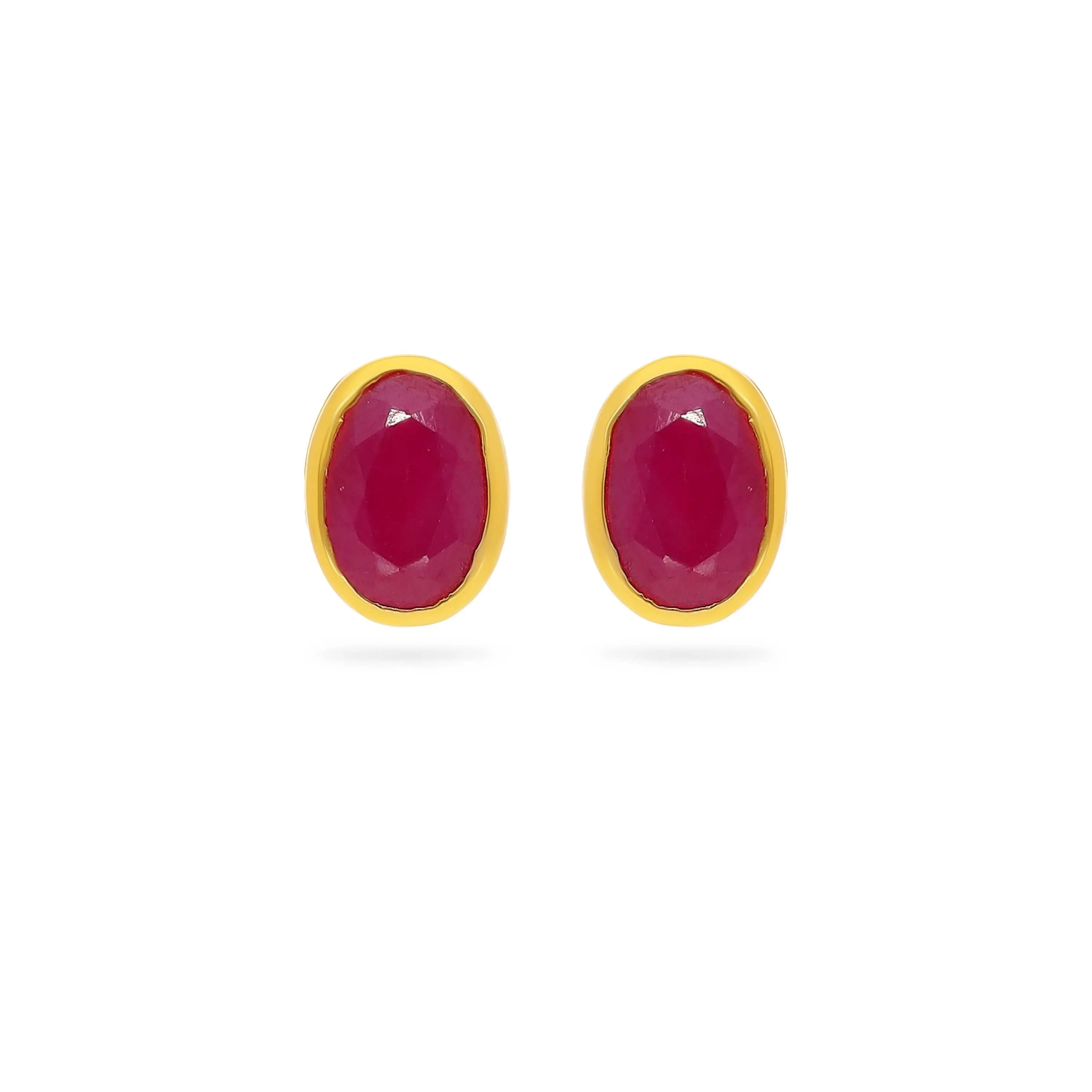 Studded And Detailed 22KT Gold Studs For Women