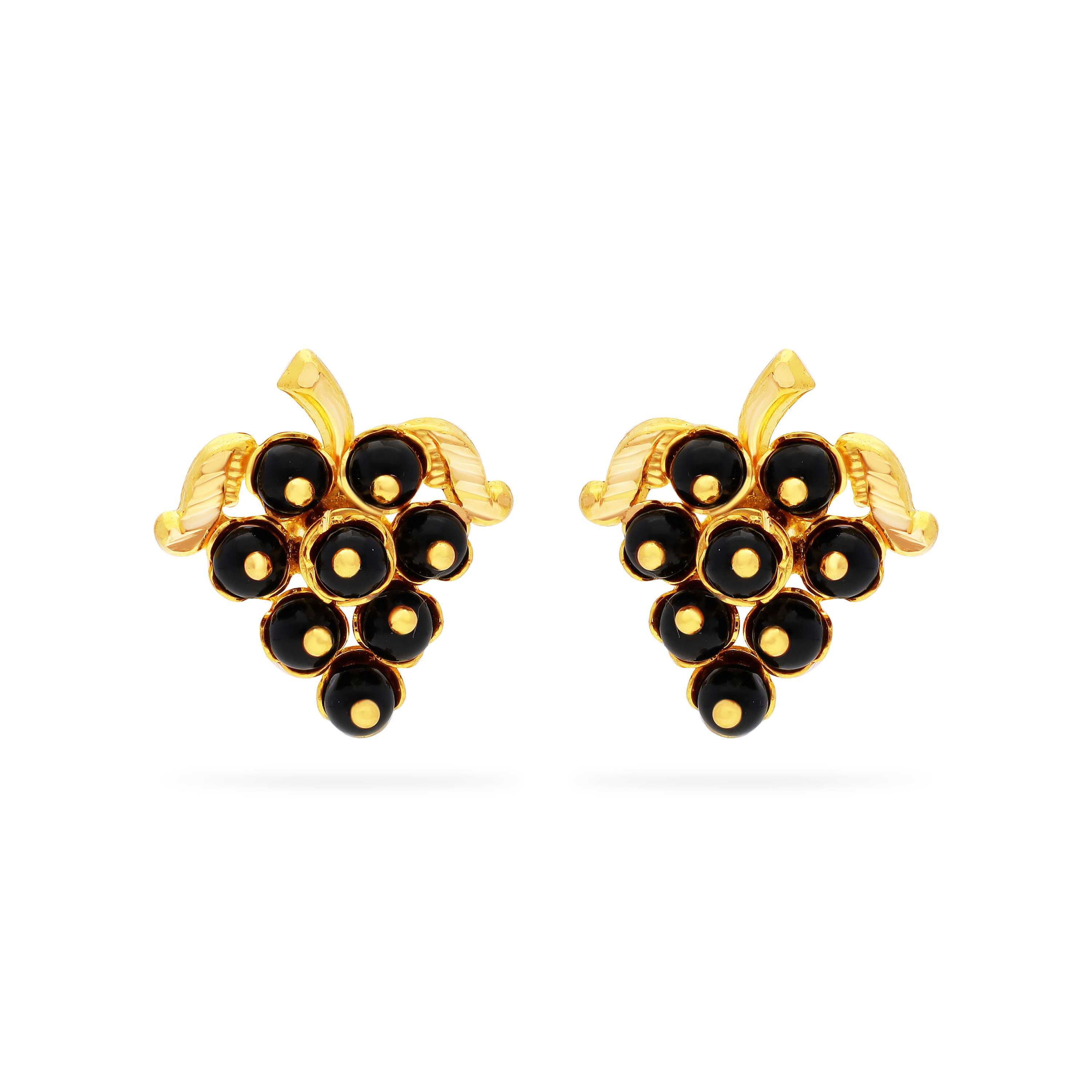 One Of Its Kind Grapes Pattern 22KT Gold Studs