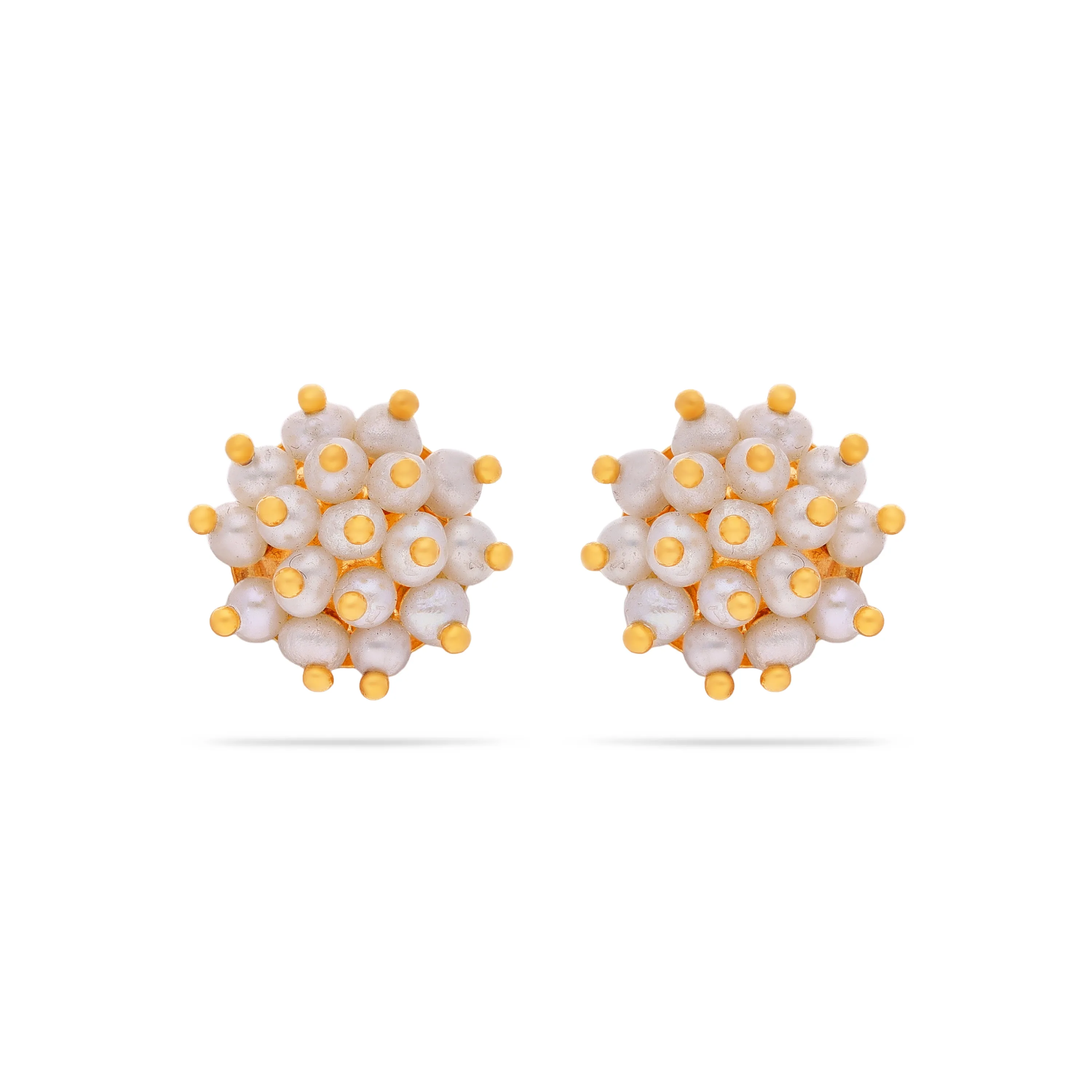 Studded And Detailed 22KT Gold Studs For Women