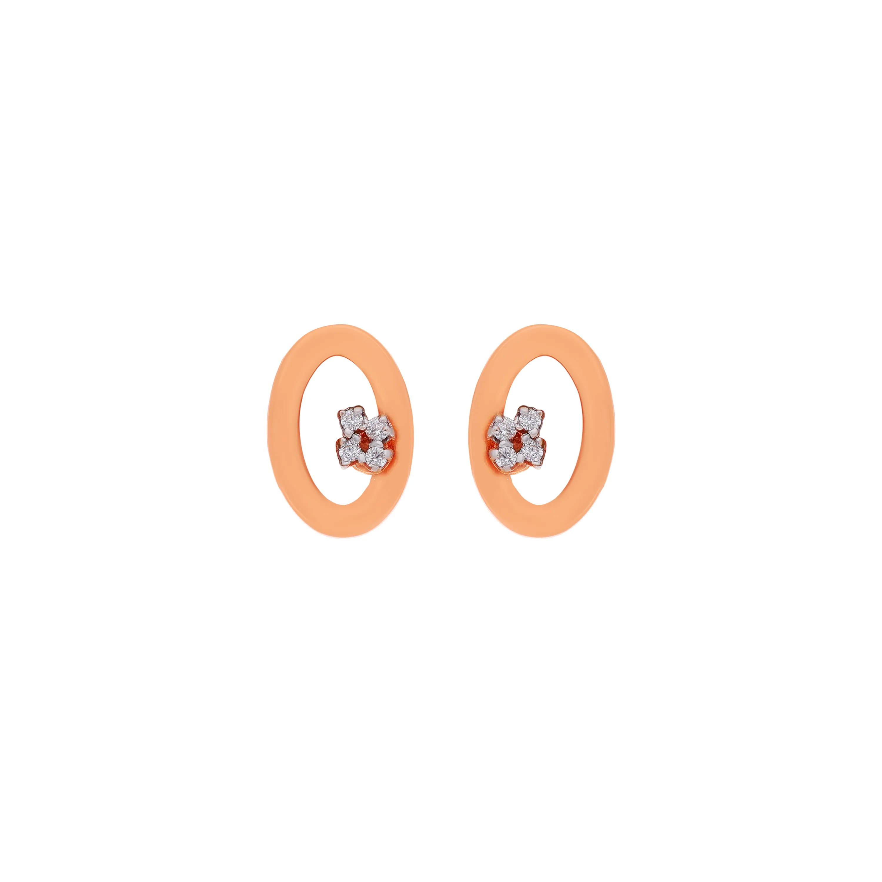 Studded And Detailed 18KT Rose Gold Studs For Women