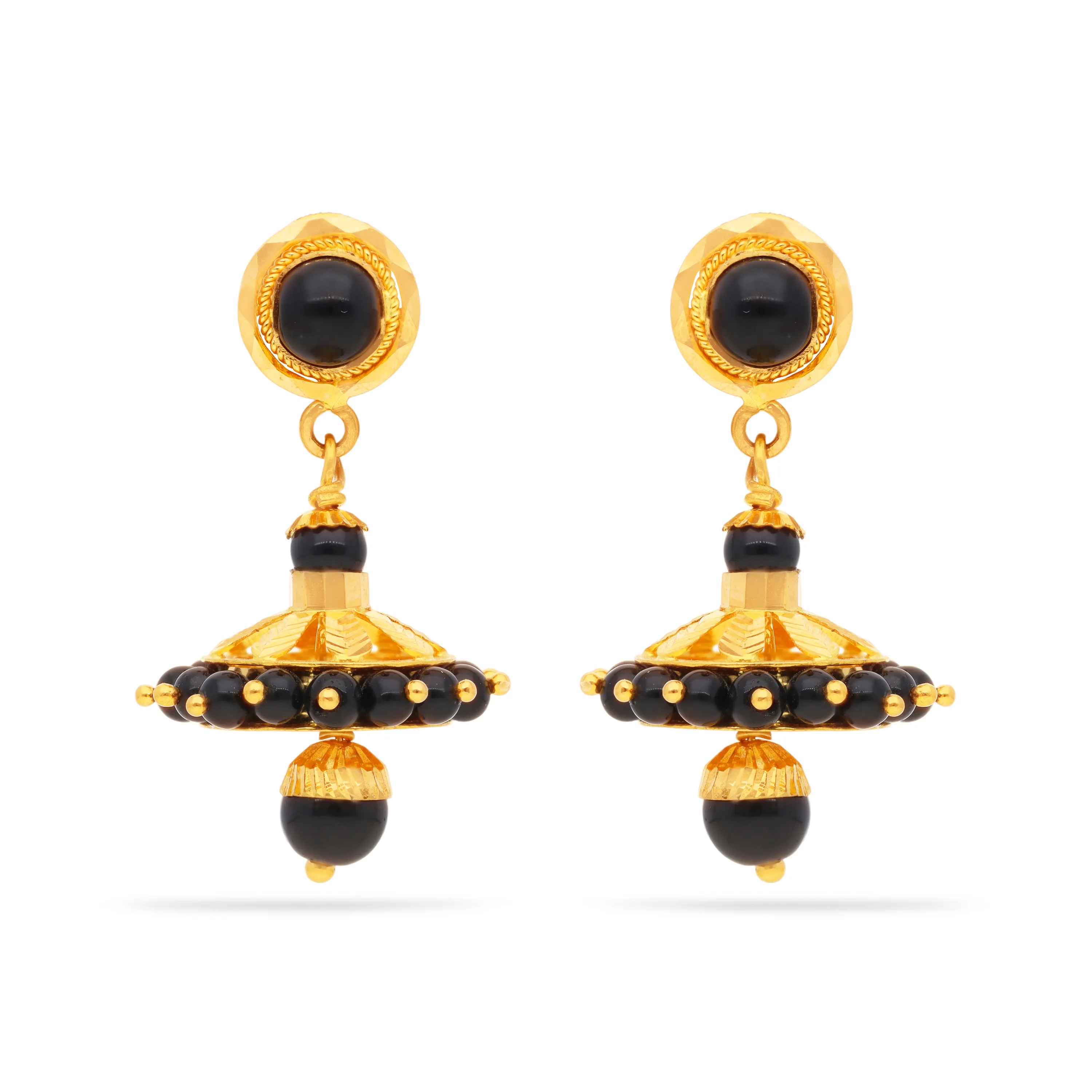 Fancy Finely Detailed And Crafted 22KT Gold Drops For Women