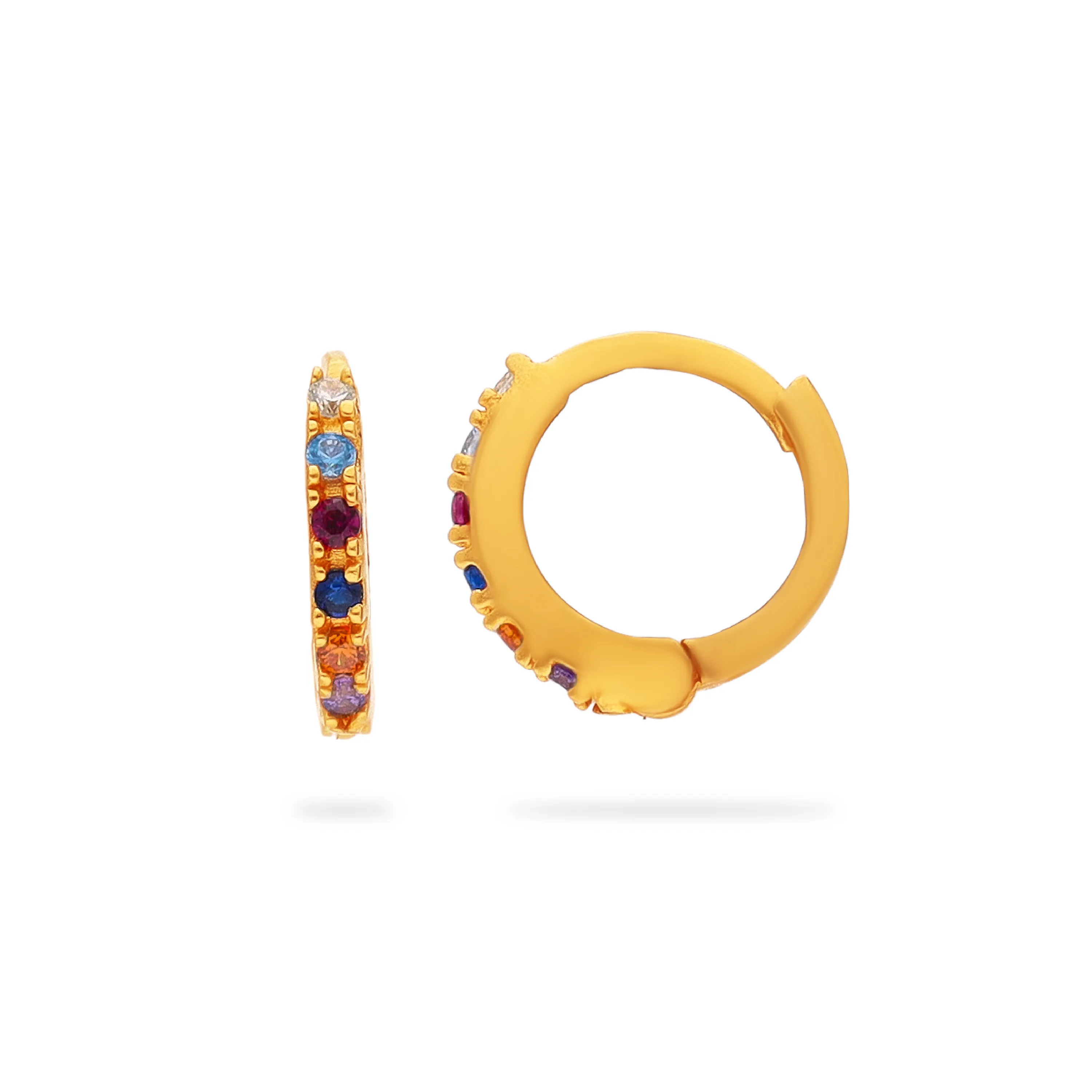 Studded And Detailed 22KT Gold Studs For Women