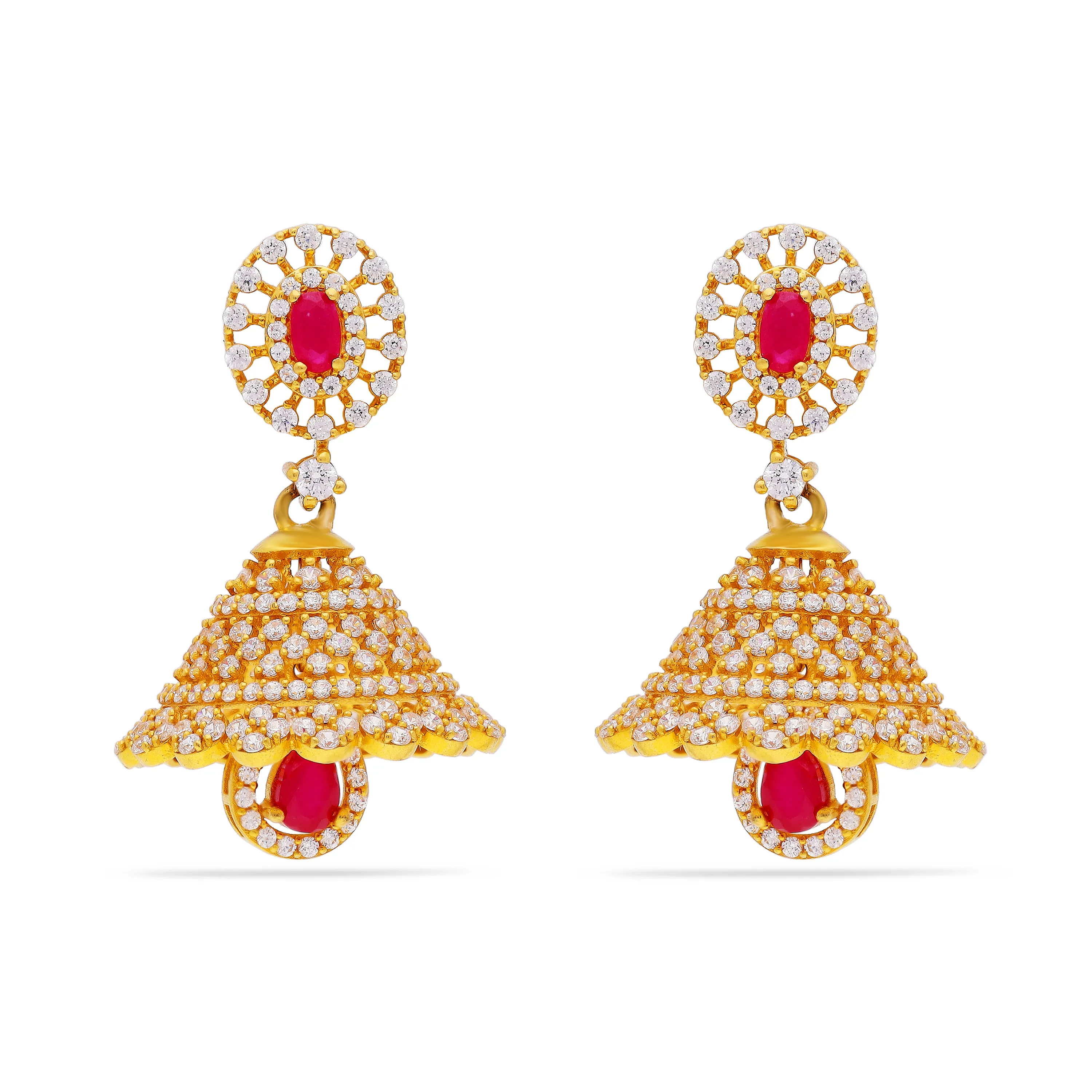 Studded And Detailed 22KT Gold Drops For Women