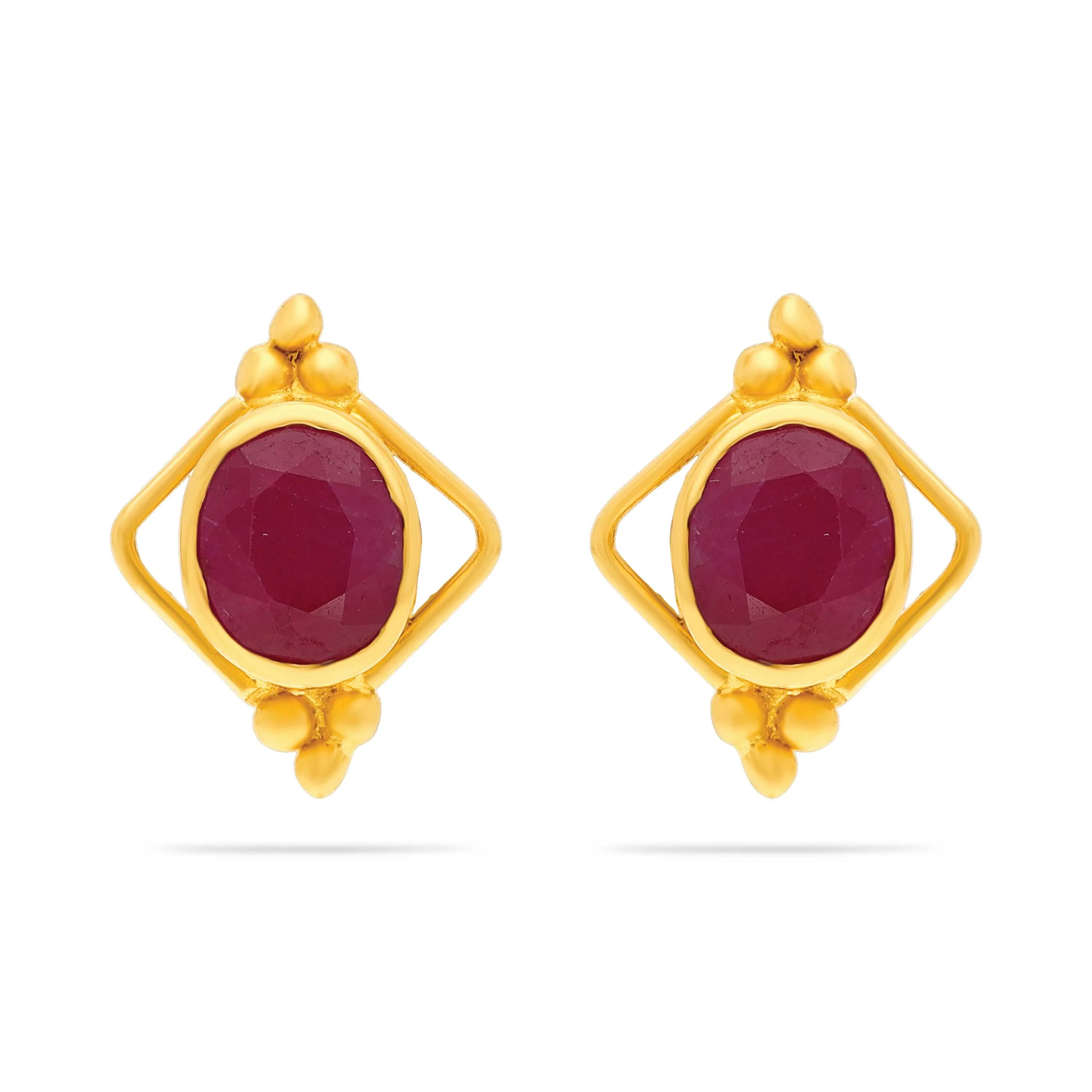 Malabar Gold Ruby Earrings Joyalukkas Joyalukkas 22k Gold Engaging