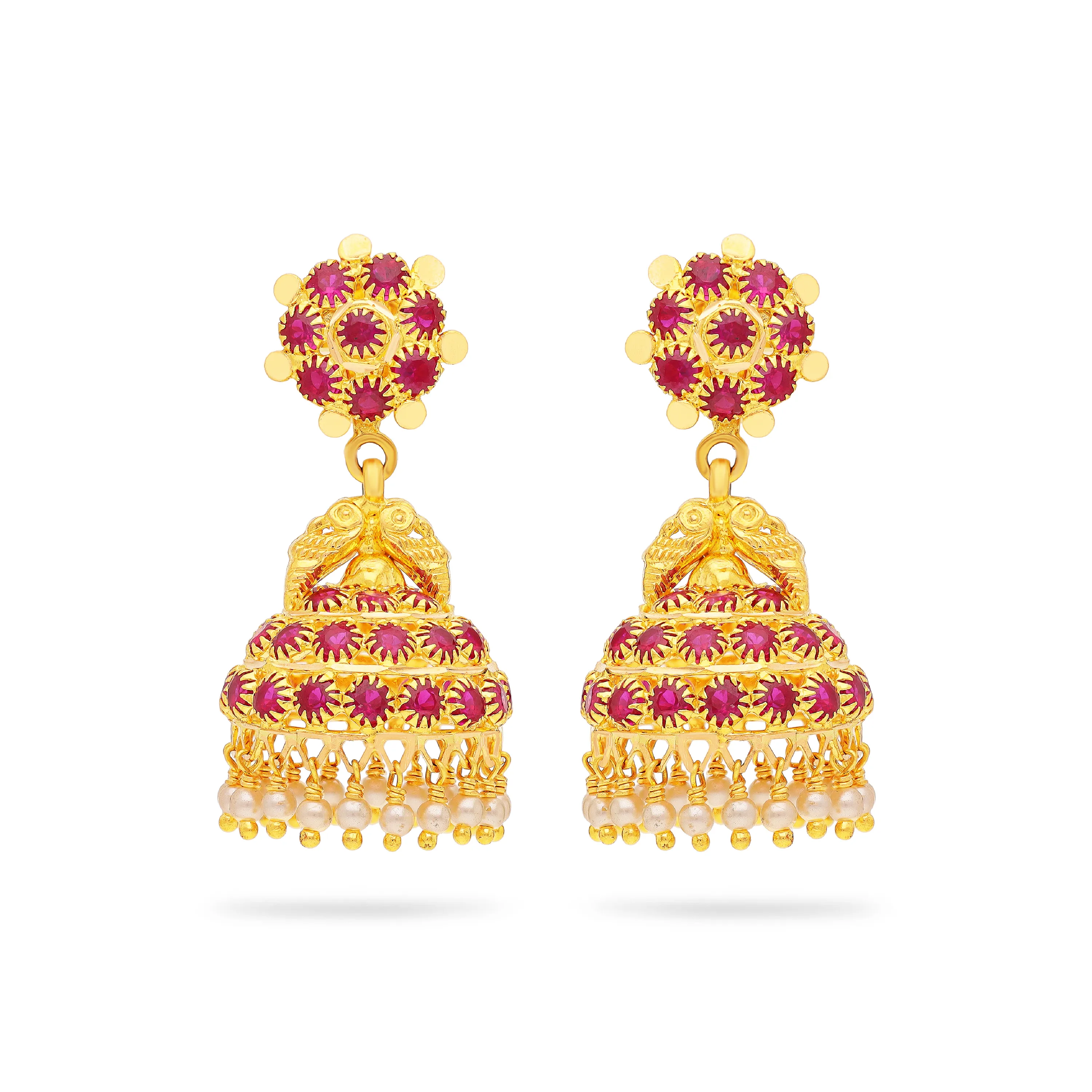 Studded And Detailed 22KT Gold Drops For Women