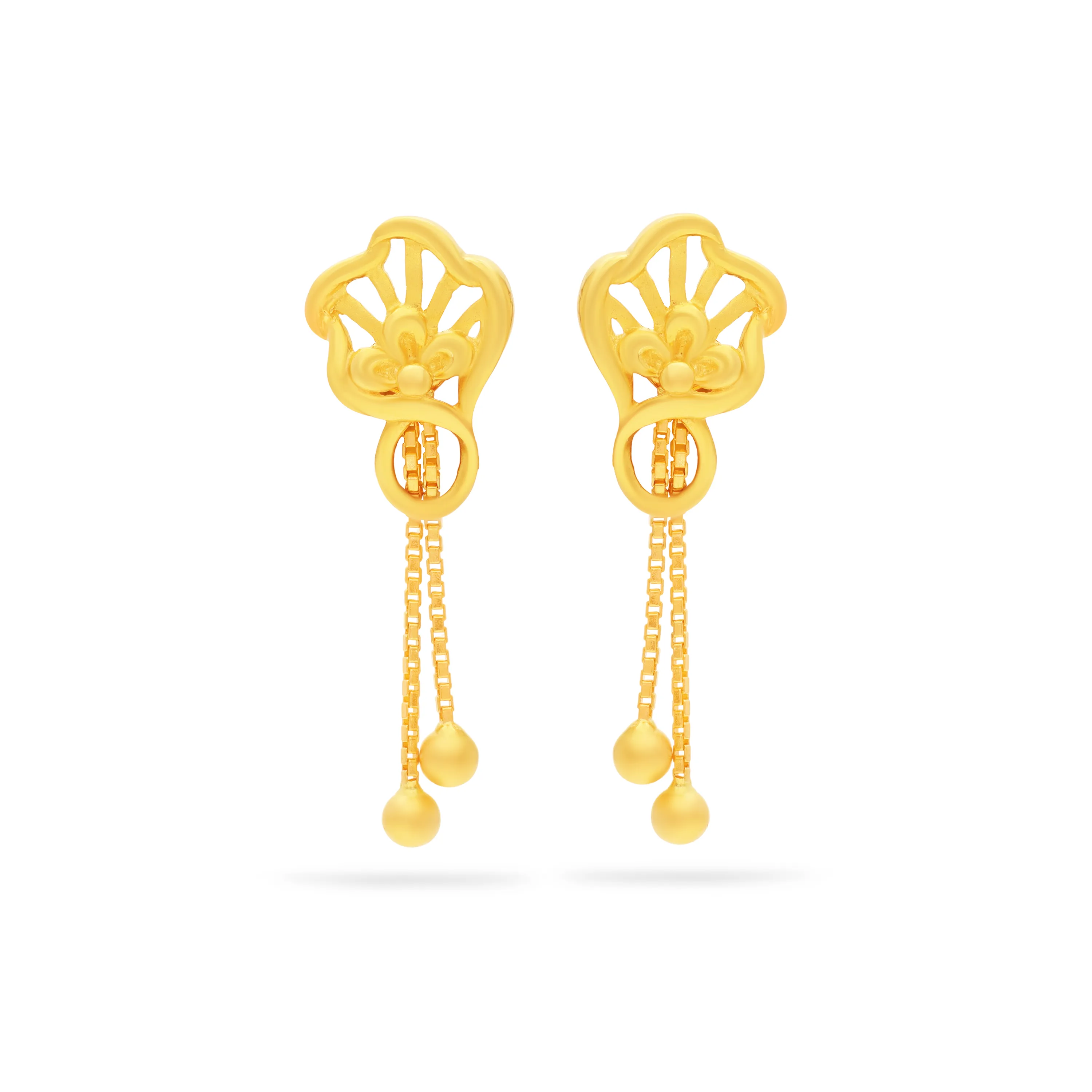 Classic Finely Detailed And Crafted 22KT Gold Drops For Women
