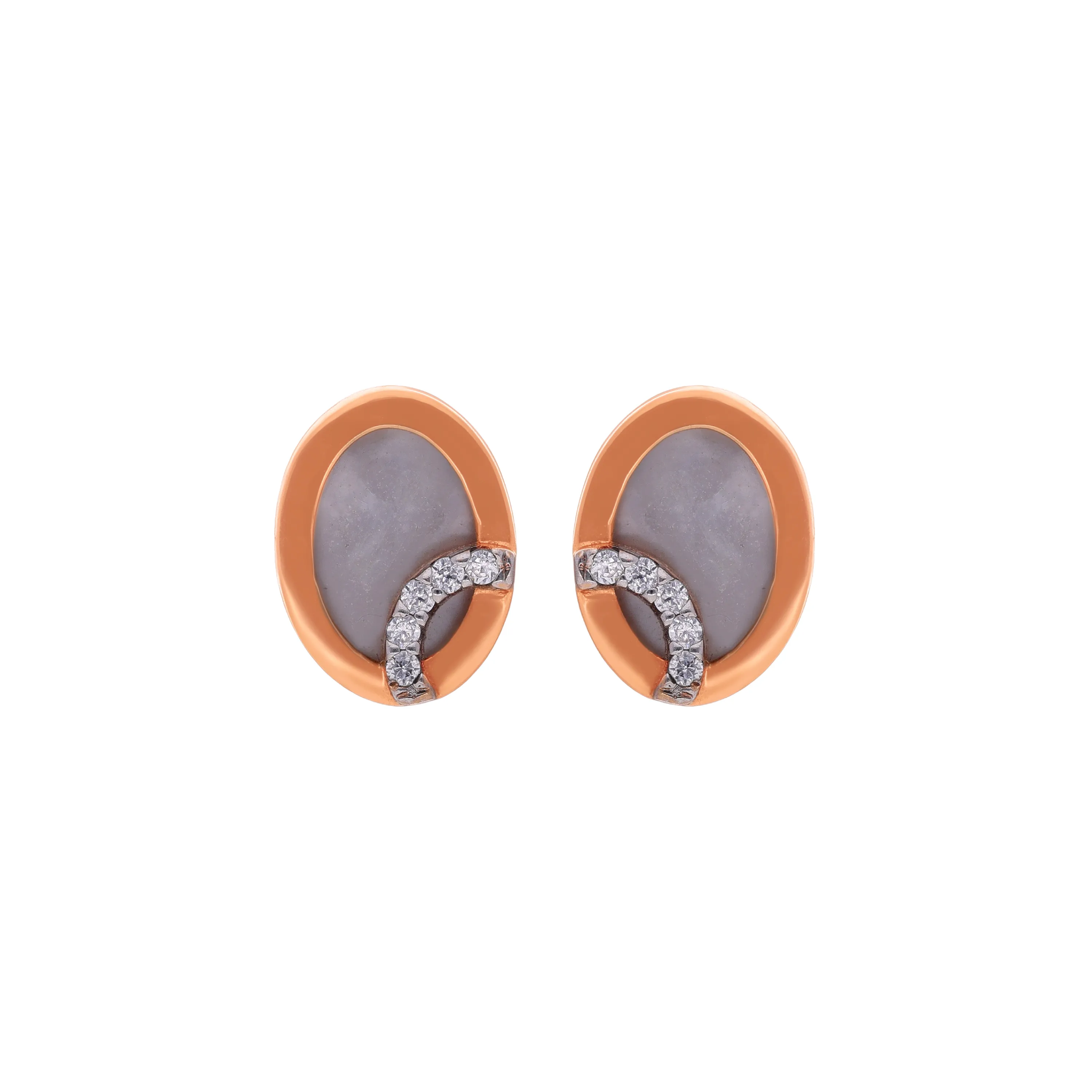 Studded And Detailed 18KT Rose Gold Studs For Women