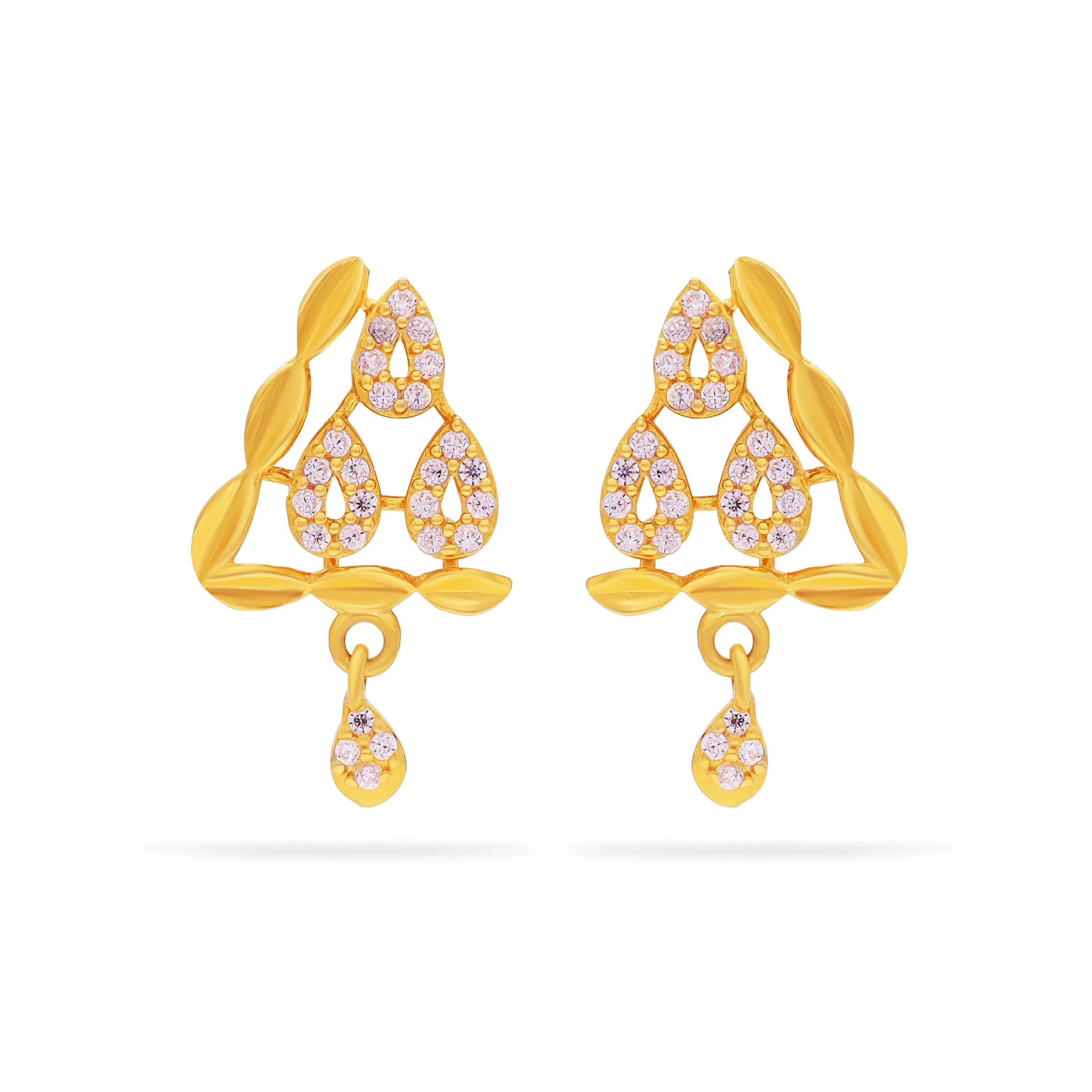 Studded And Detailed 22KT Gold Studs