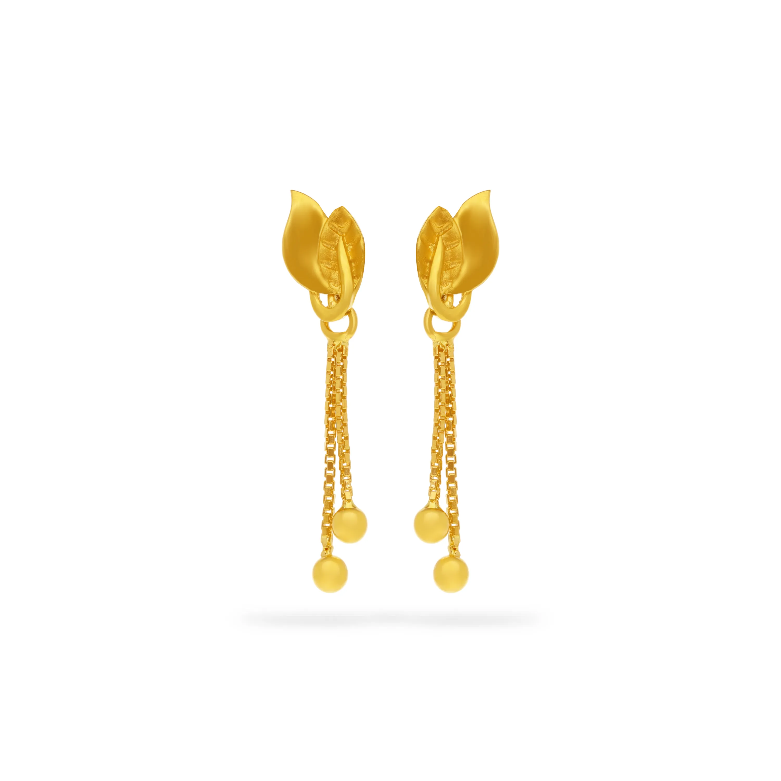 Classic Finely Detailed And Crafted 22KT Gold Drops For Women