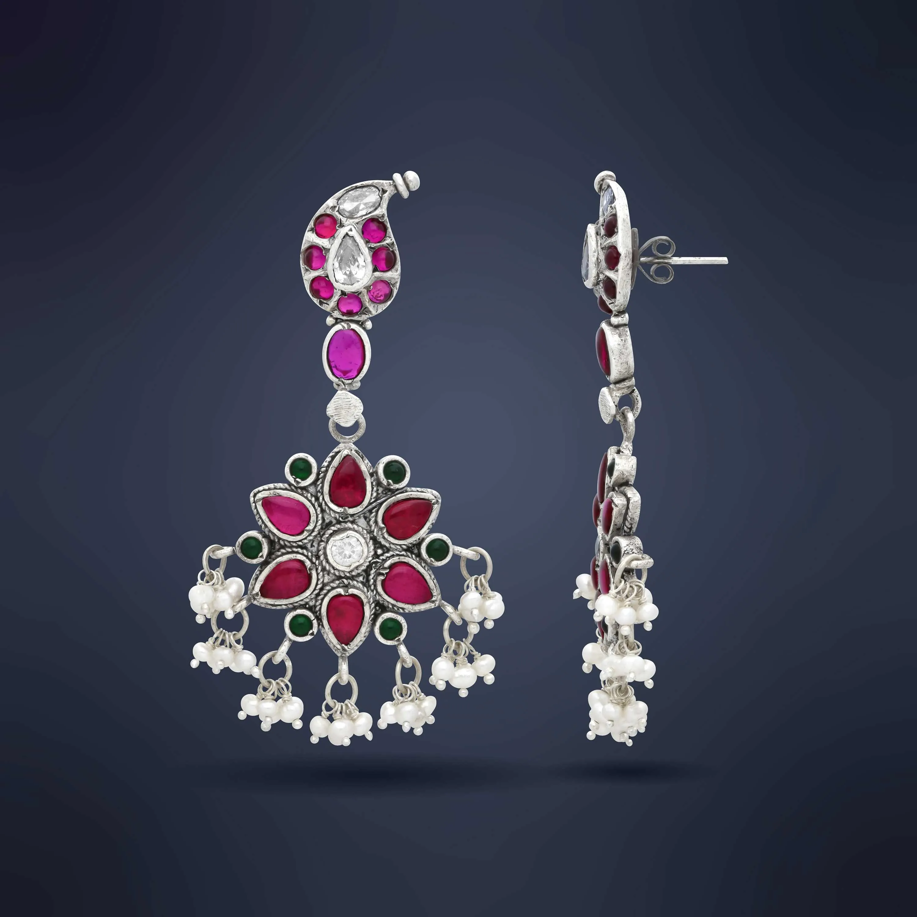 Paisley Antique Silver Earrings