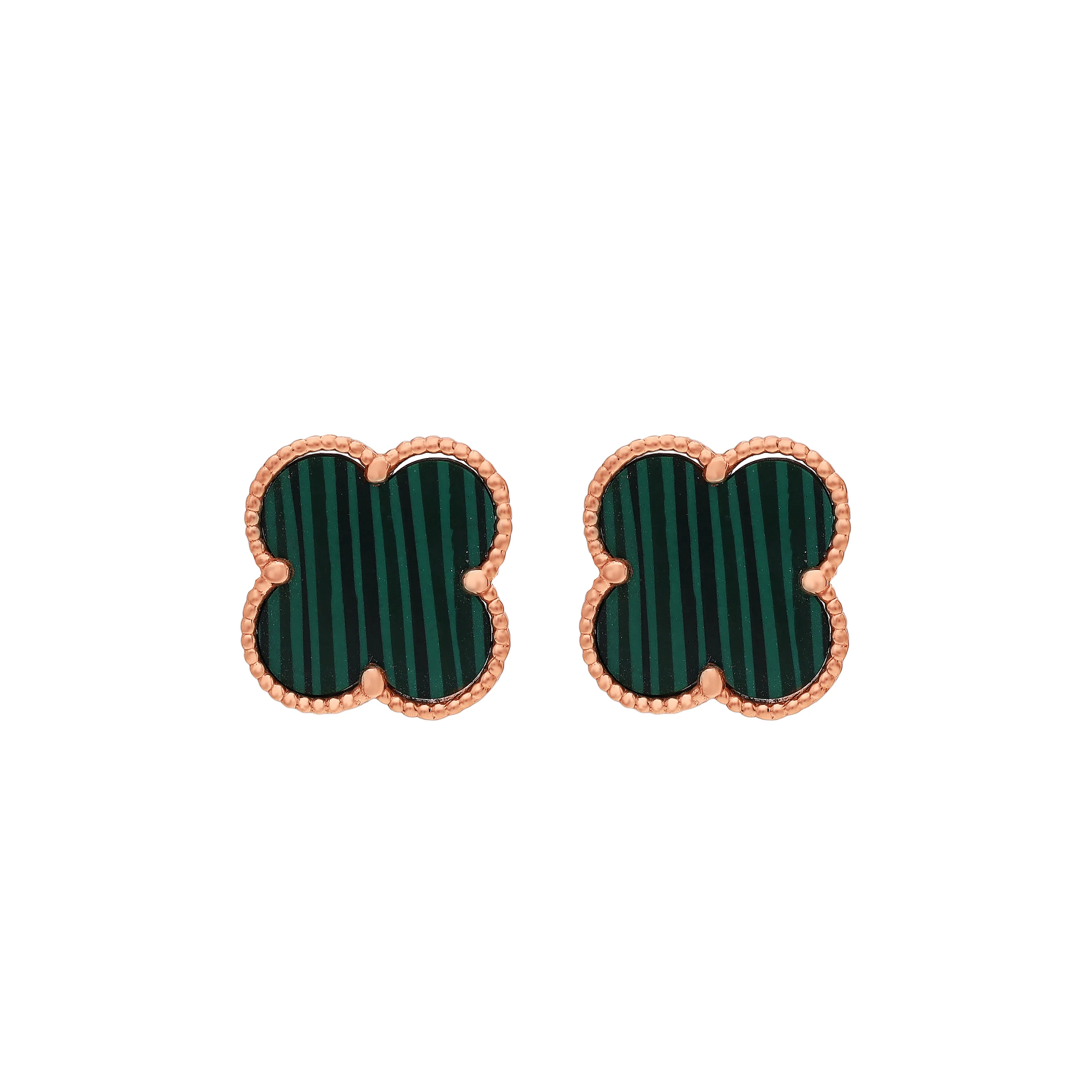 Studded & Detailed 18KT Rose Gold Studs For Women