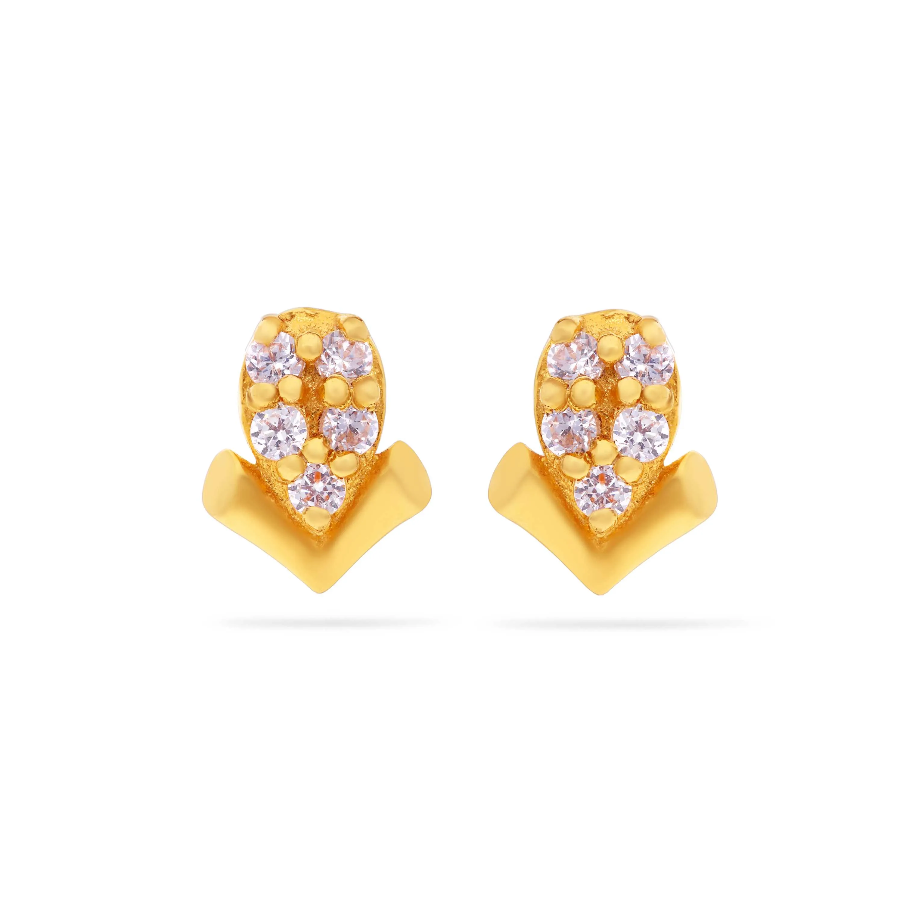 Premium Gorgeously Detailed And Studded 22KT Gold Studs