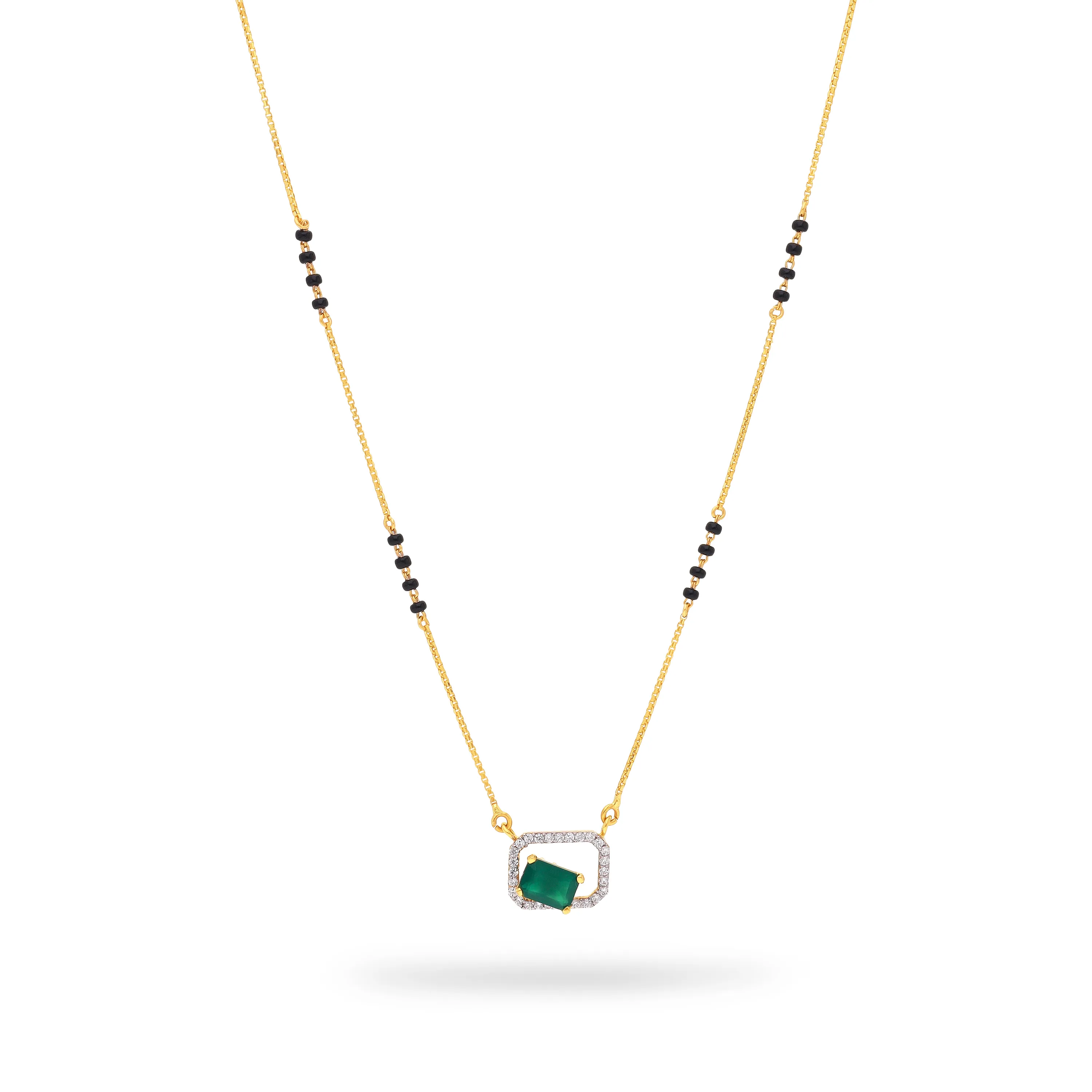Classic Black Beaded & Detailed 22KT Gold Mangalsutra For Women