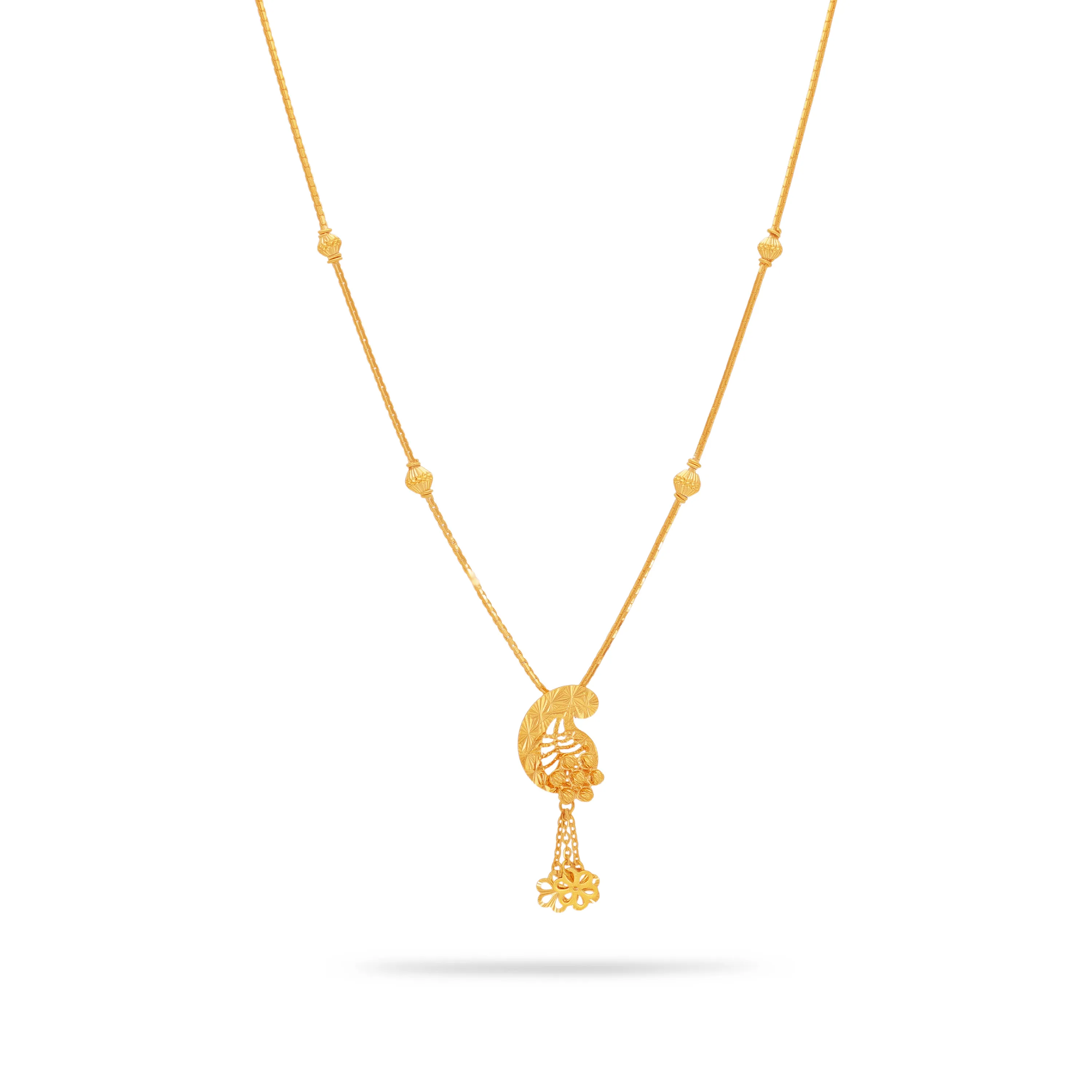 Fancy Finely Detailed And Crafted 22KT Gold Necklace For Women