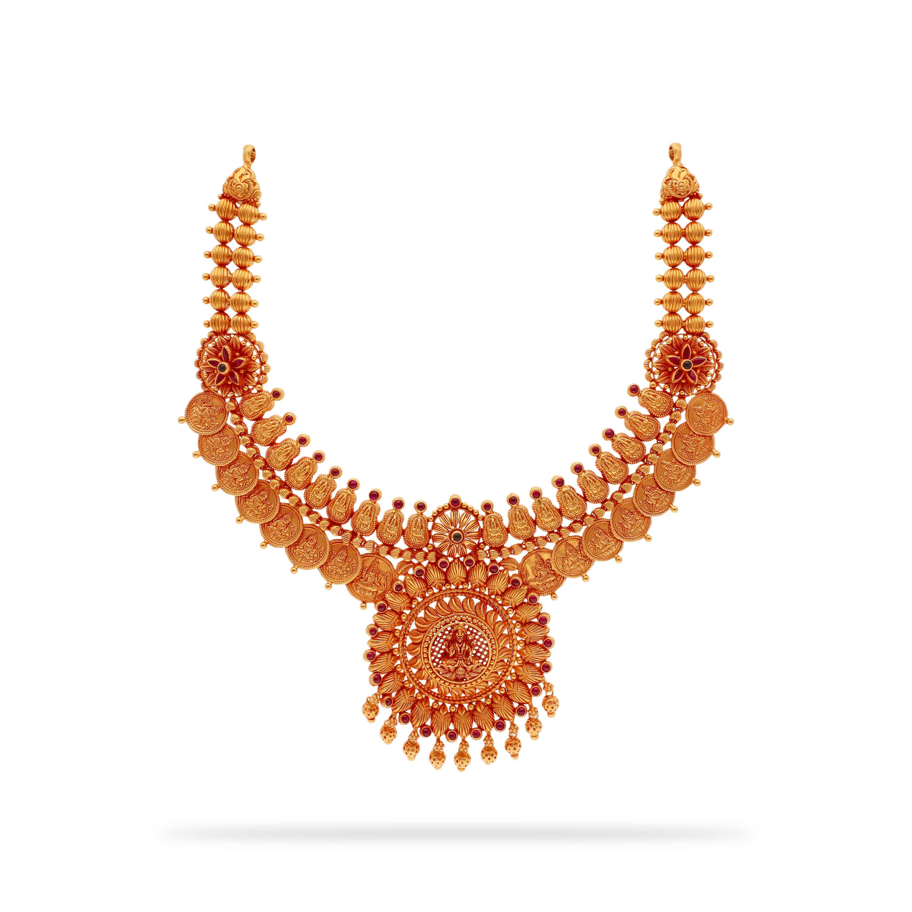 Fancy Antique Finished And Detailed 22KT Gold Necklace