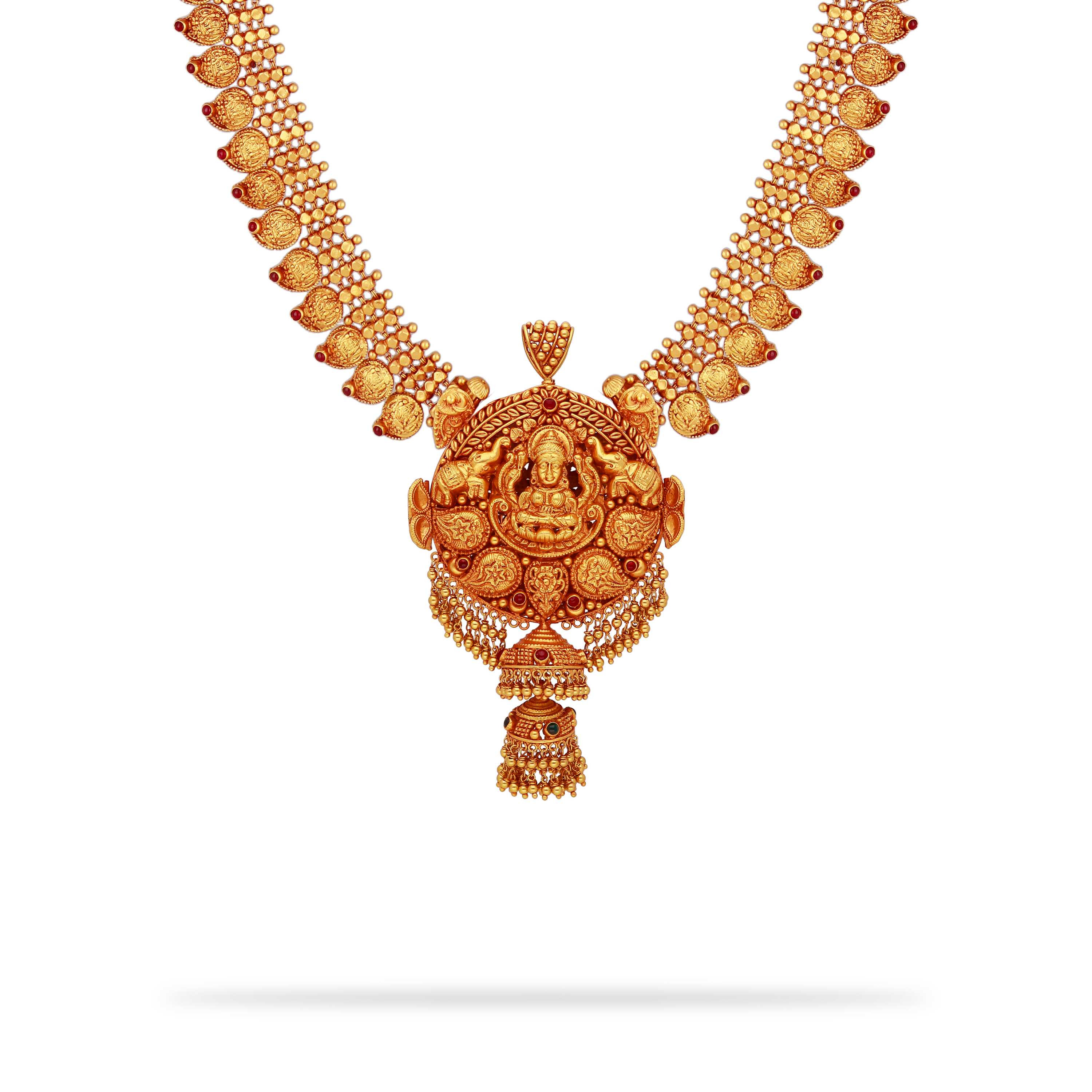 One Of Its Antique Finished Lakshmi Devi 22KT Gold Ten In One Haaram