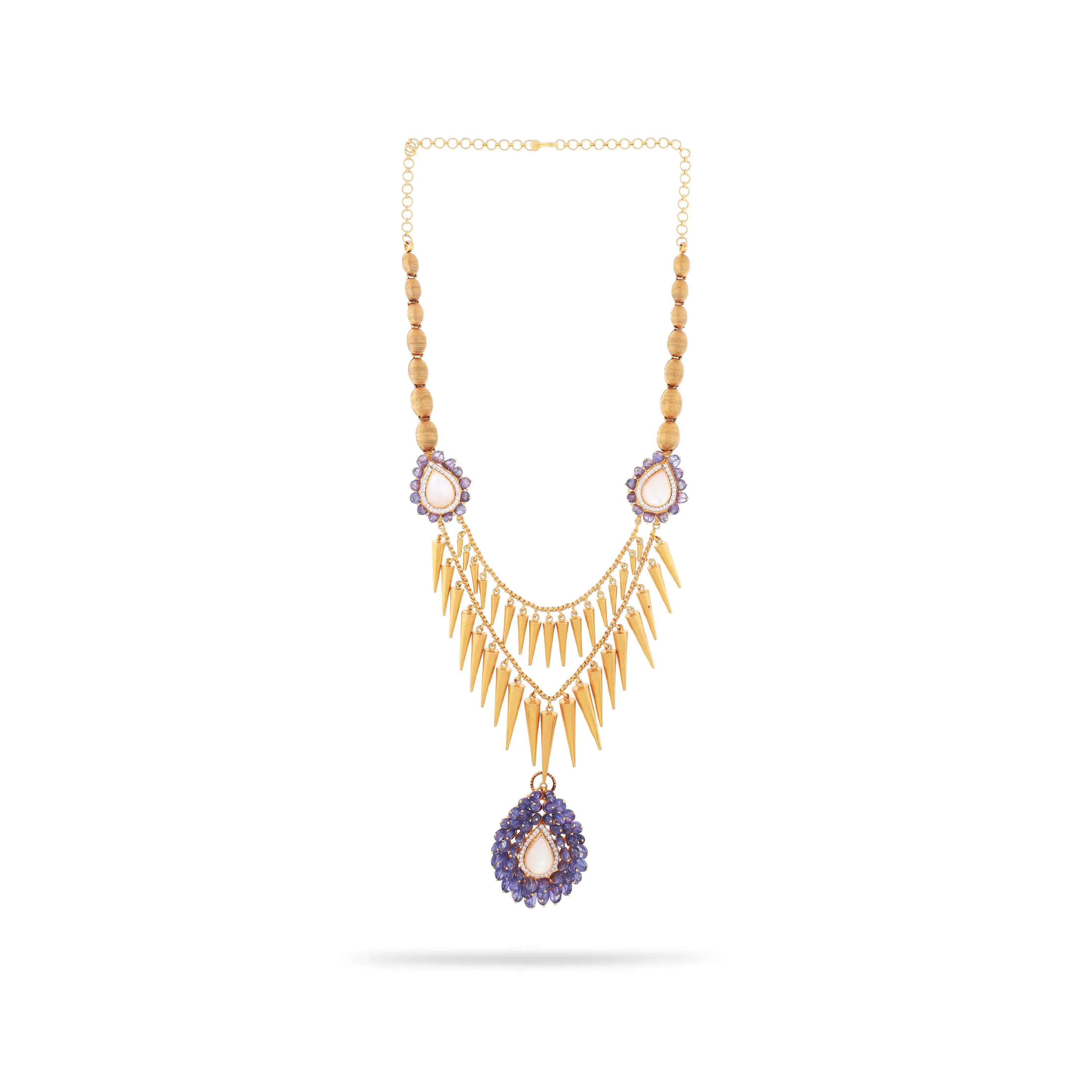 Antique Finished And Studded 22KT Gold Haaram