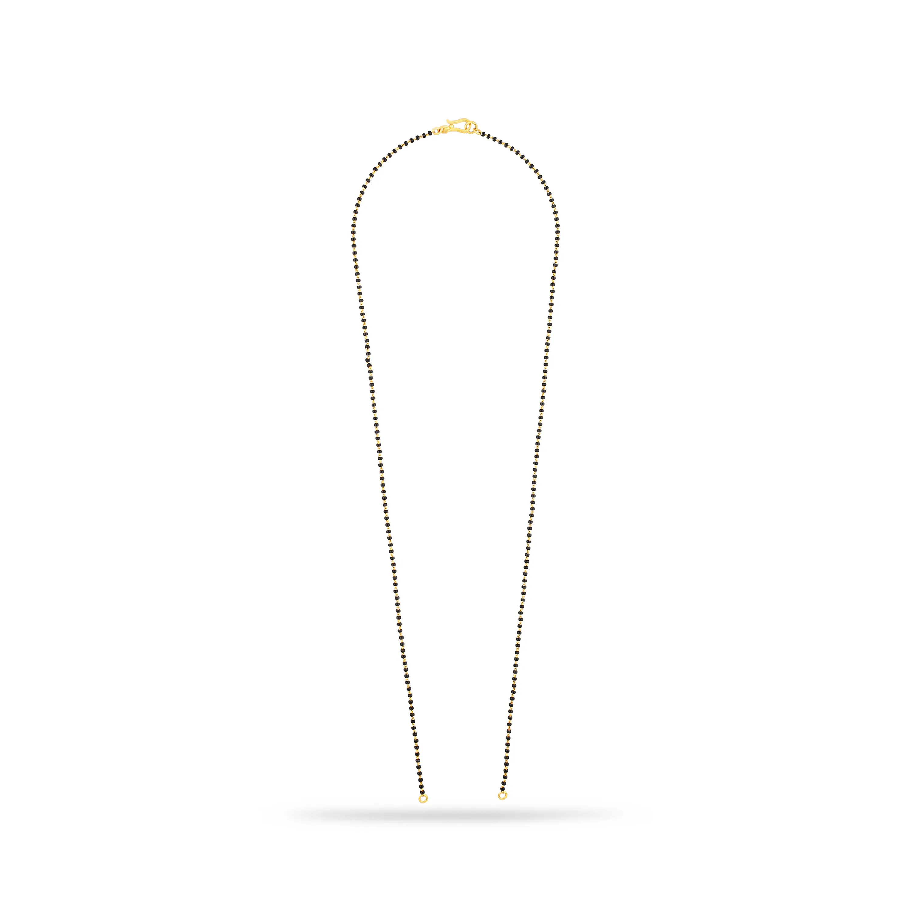 Classic Black Beaded & Detailed 22KT Gold Mangalsutra For Women