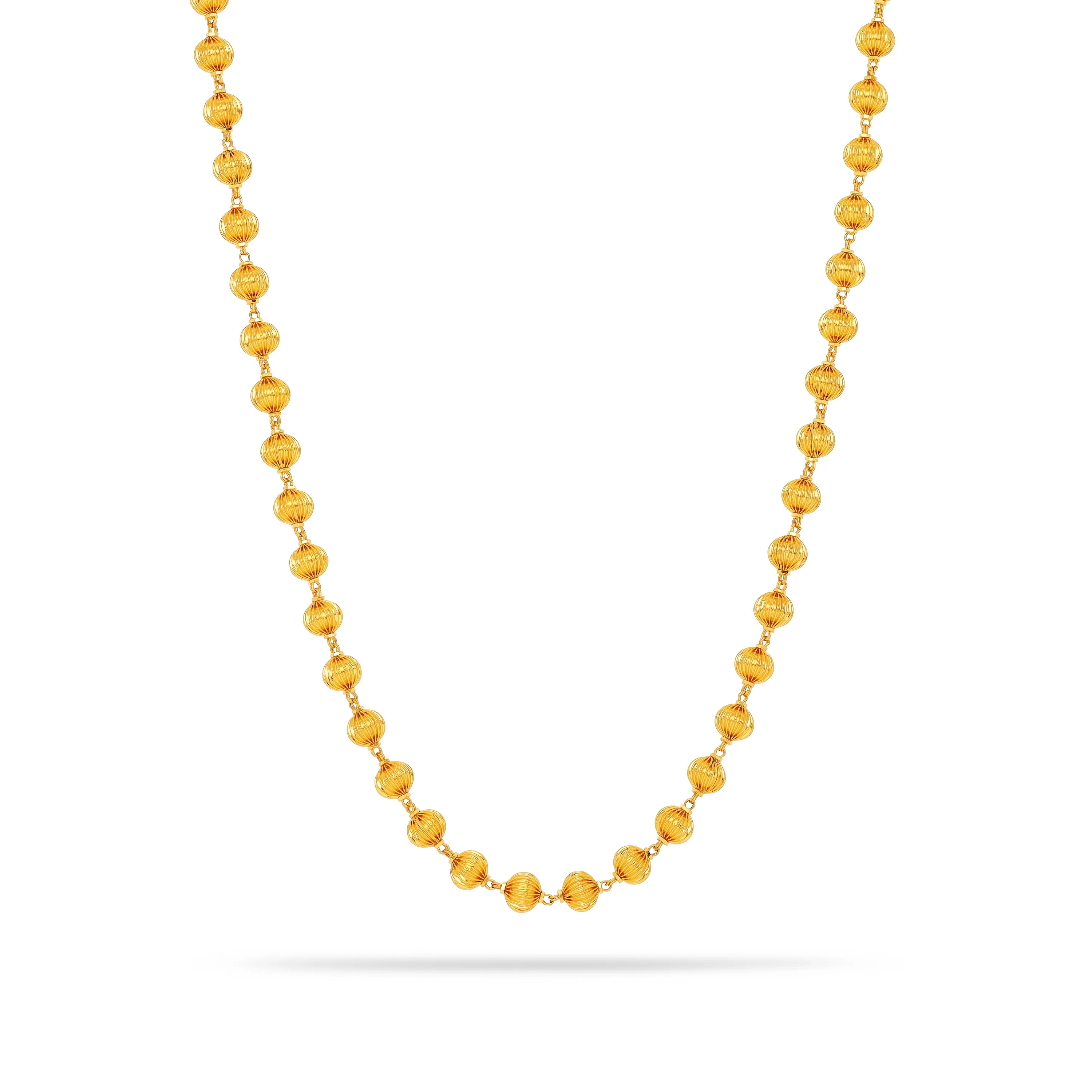 Classic Finely Detailed 22KT Gold Fancy Chain For Women