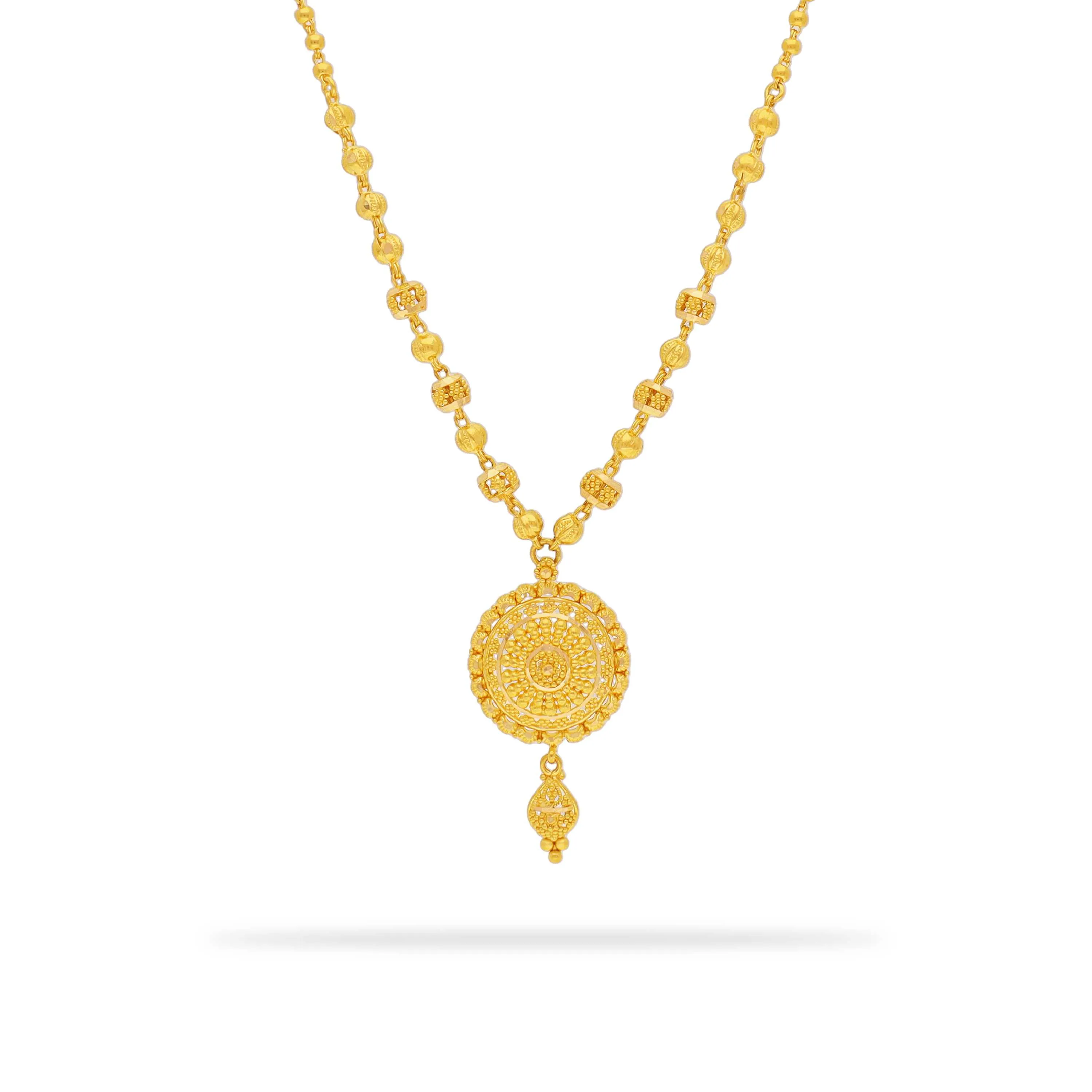 Fancy Gorgeously Detailed And Crafted 22KT Gold Necklace For Women
