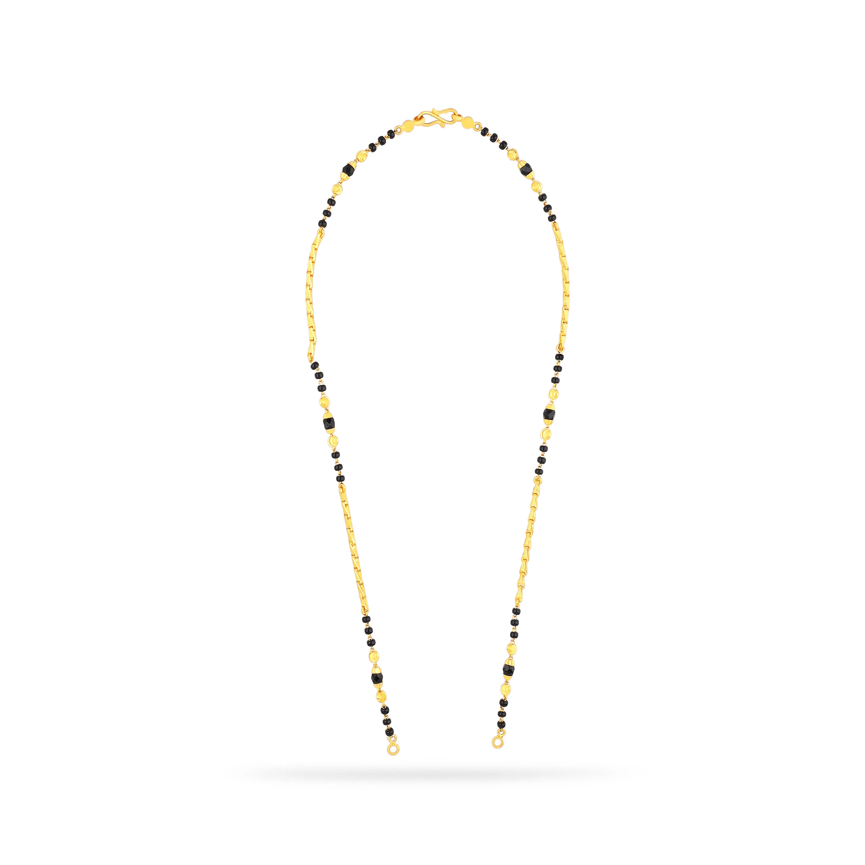 Classic Black Beaded & Detailed 22KT Gold Mangalsutra For Women
