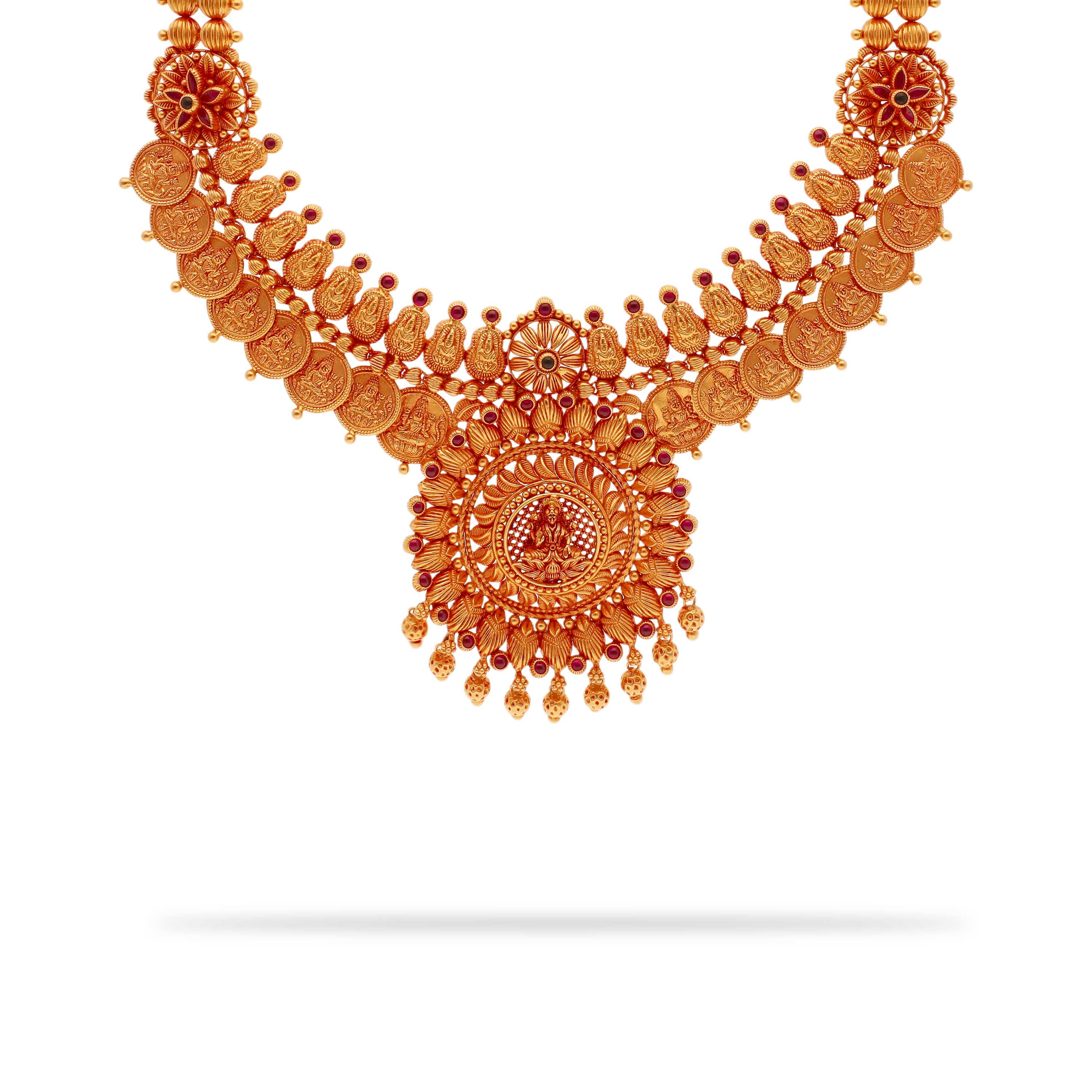 Fancy Antique Finished And Detailed 22KT Gold Necklace