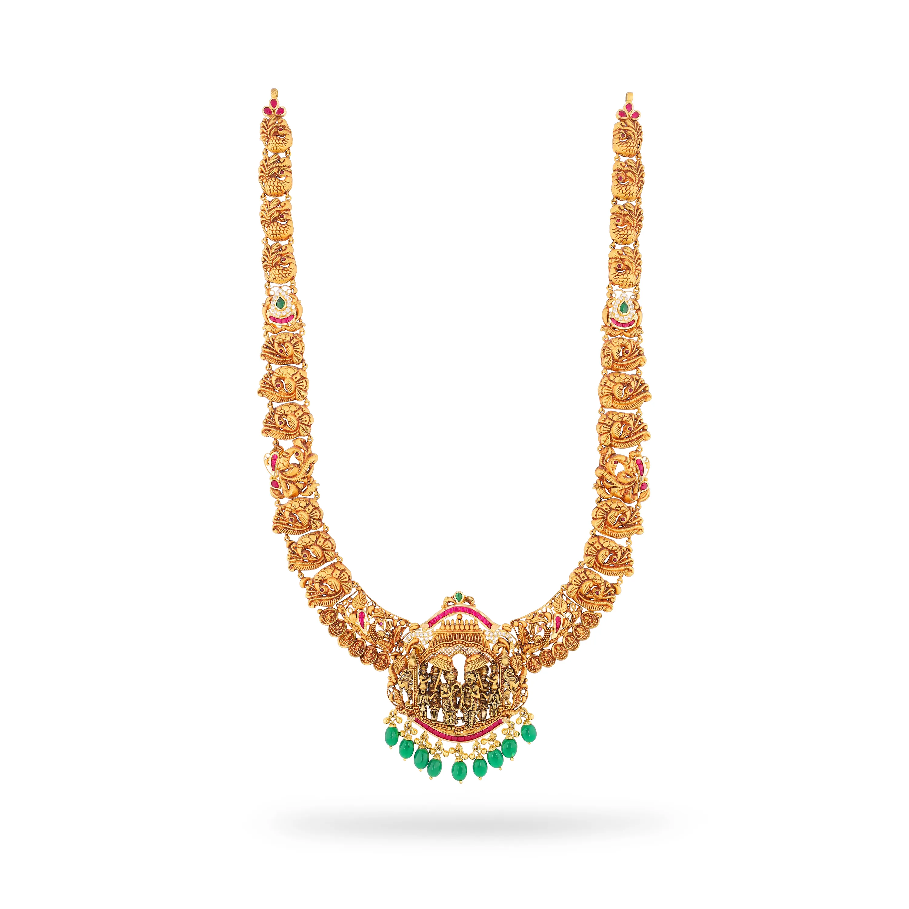 Antique Finished And Studded 22KT Gold Fancy Chain