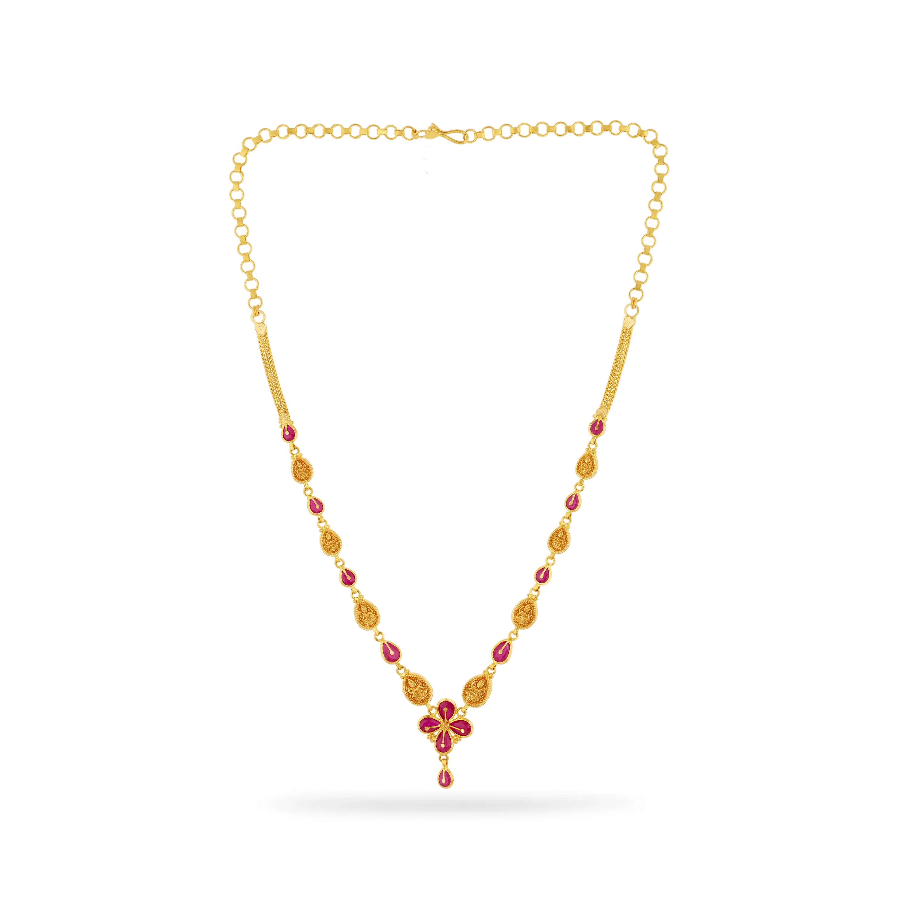 Studded And Detailed 22KT Gold Necklace For Women