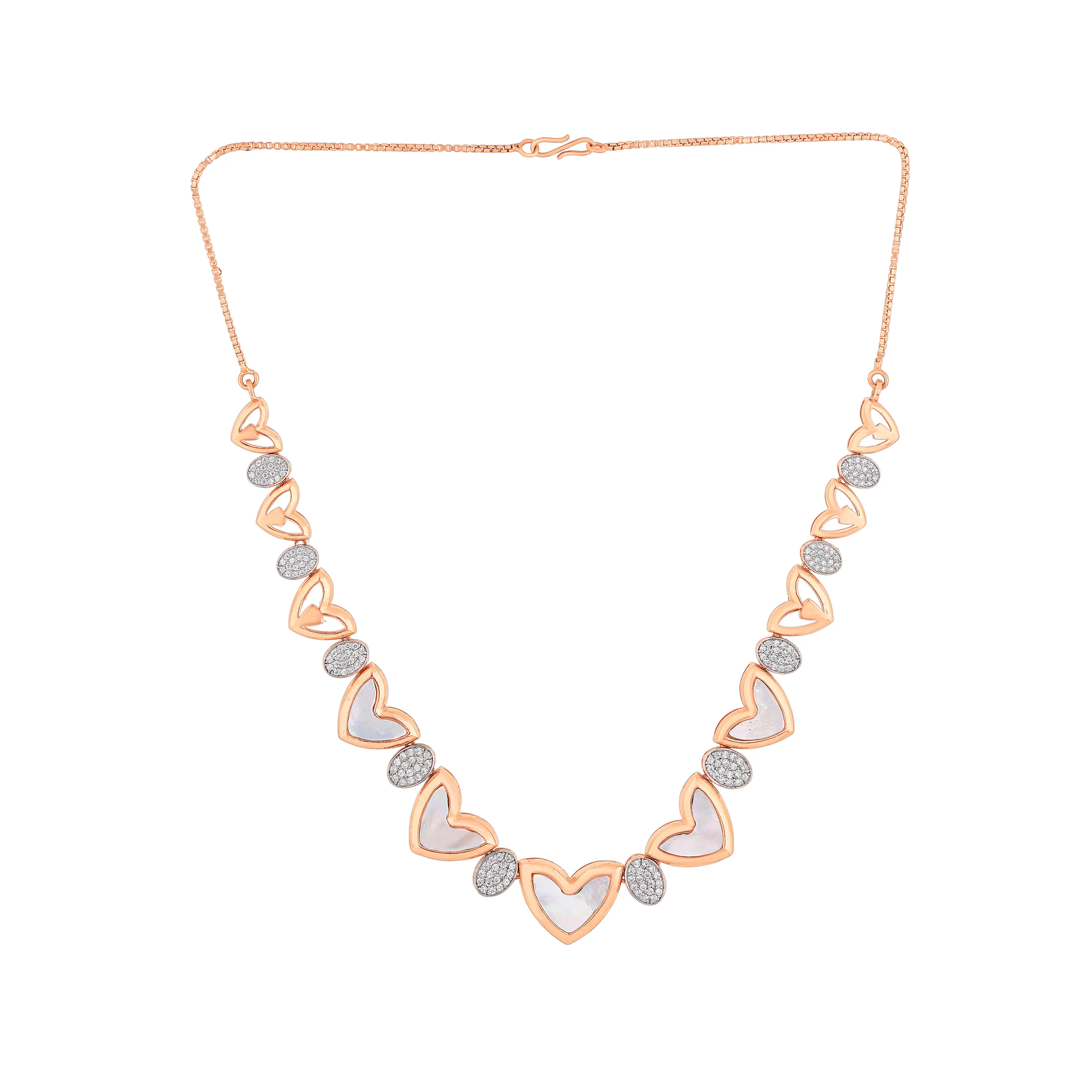 Studded And Detailed 18KT Rose Gold Necklace For Women