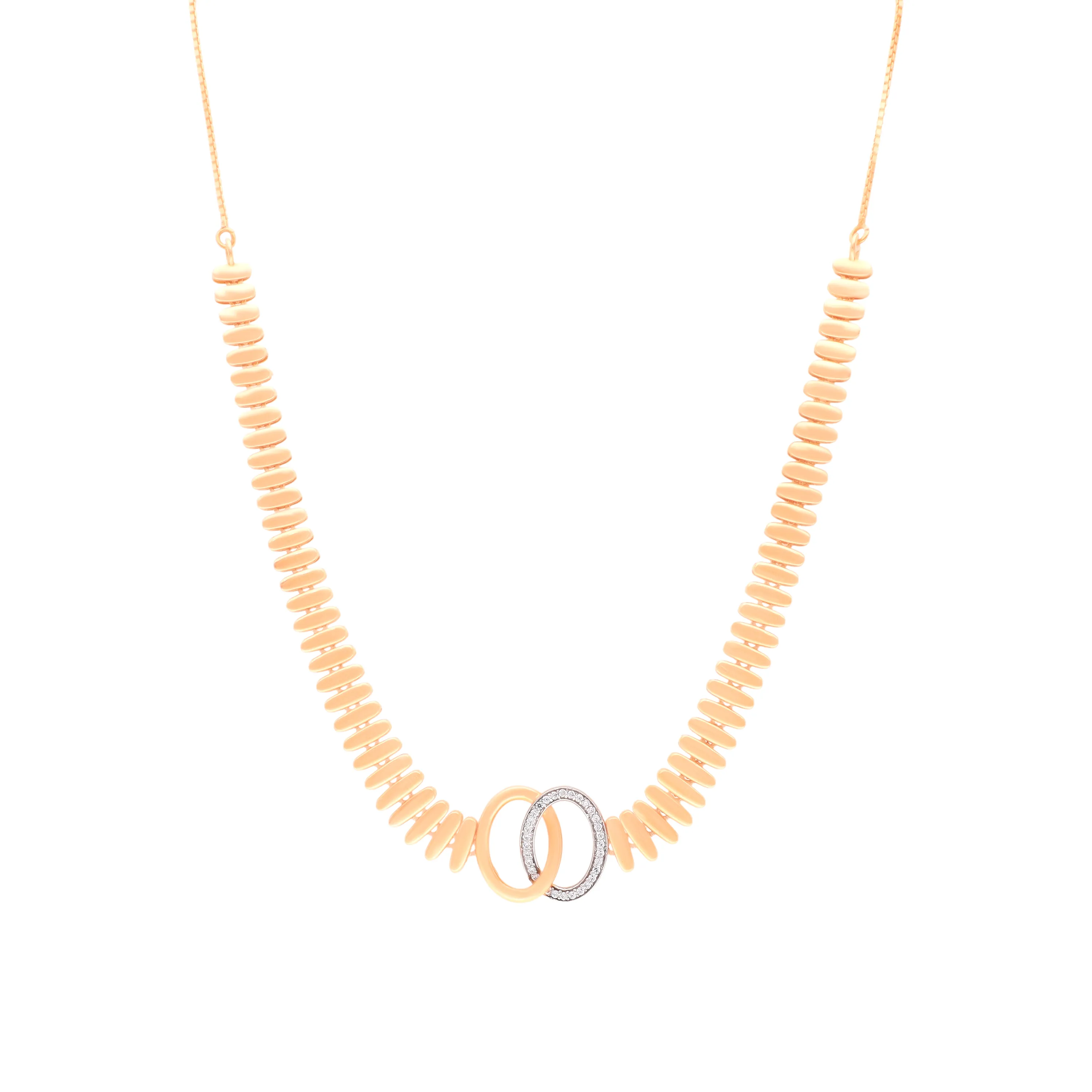 Studded & Detailed 18KT Rose Gold Pendant For Women