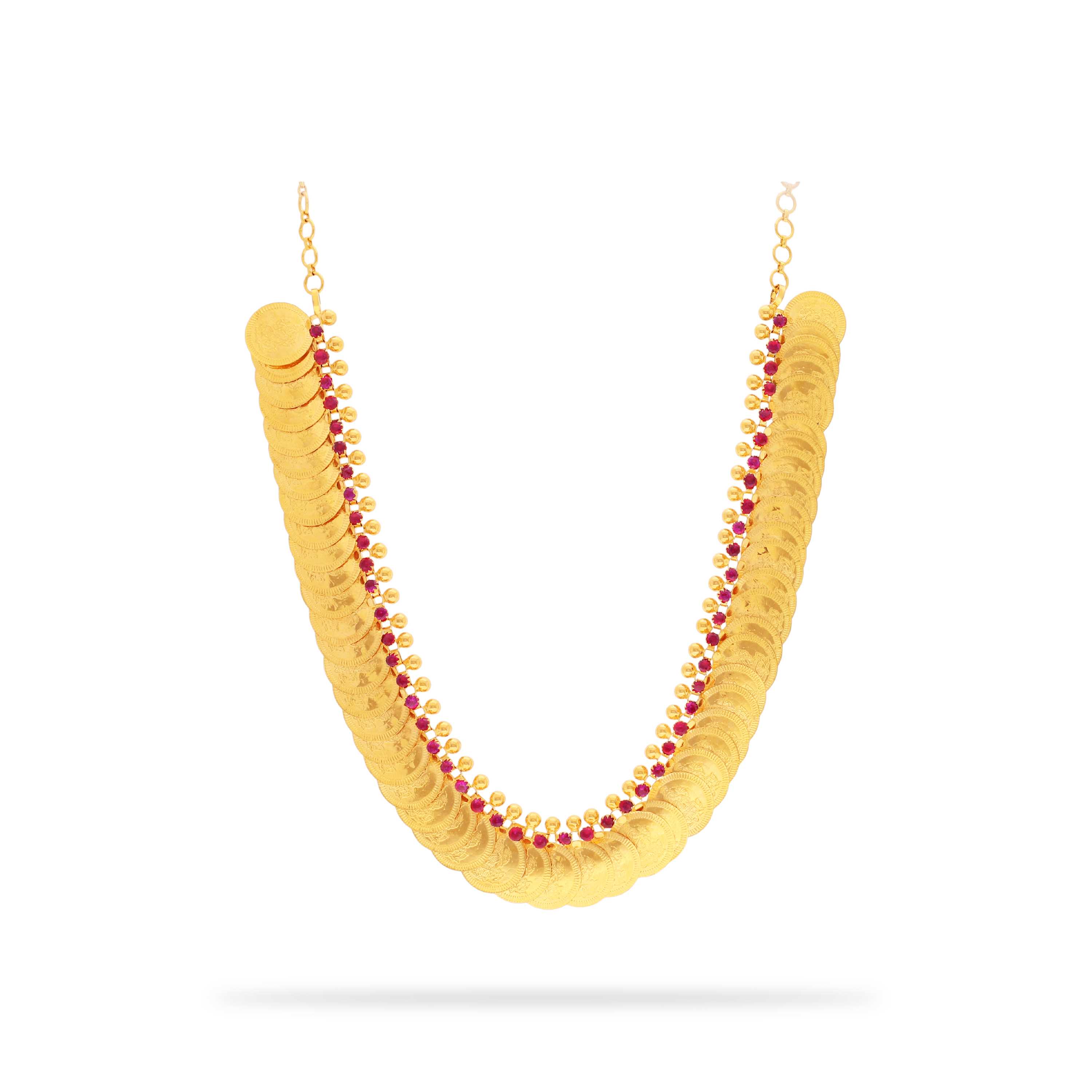 Traditionally Crafted And Studded 22KT Gold Kassu Mala
